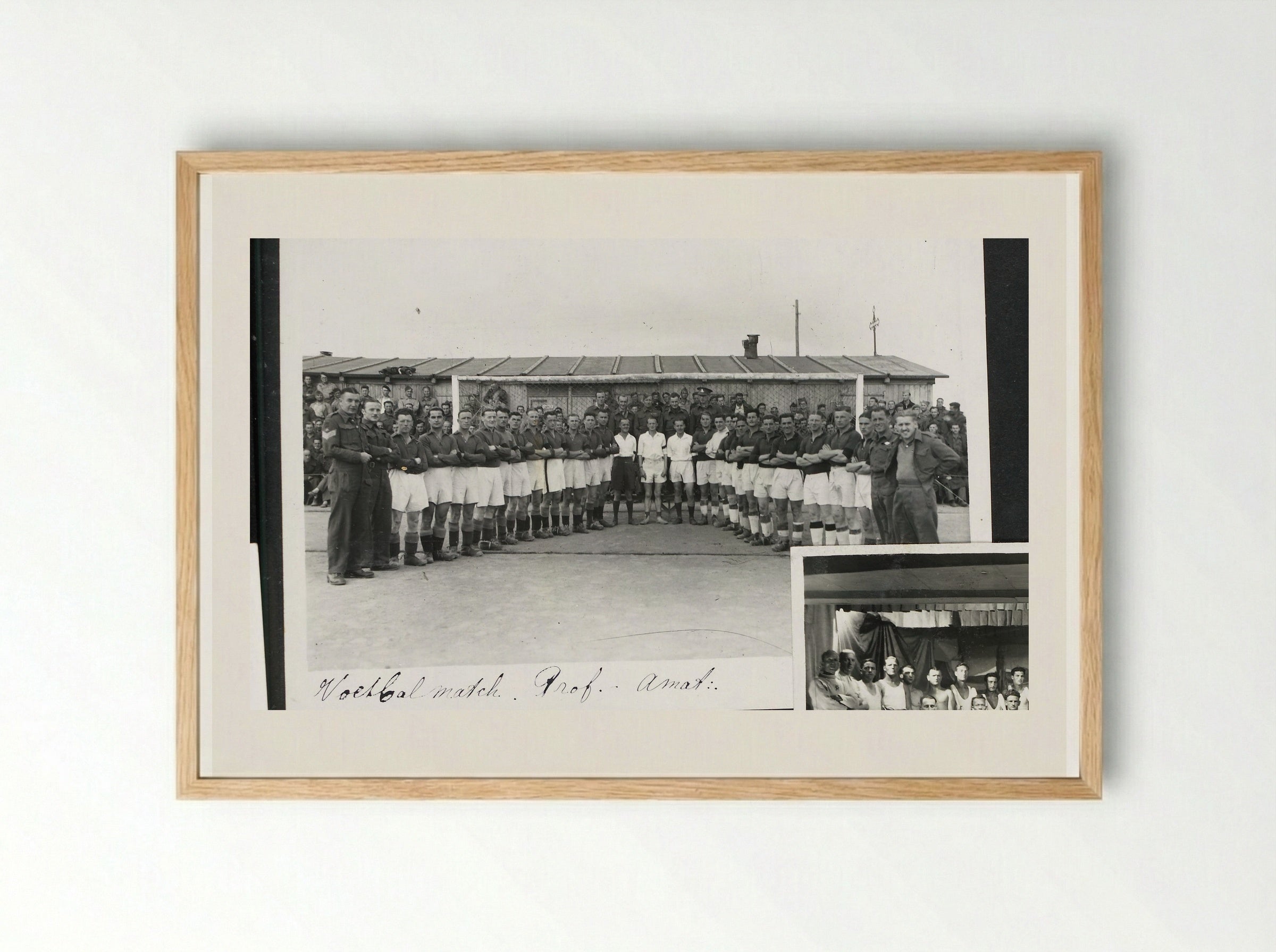 Voetbal match. Prof. - Amat. / V.T. groep - Dick W.B. van Maarseveen - Framed Print Wood