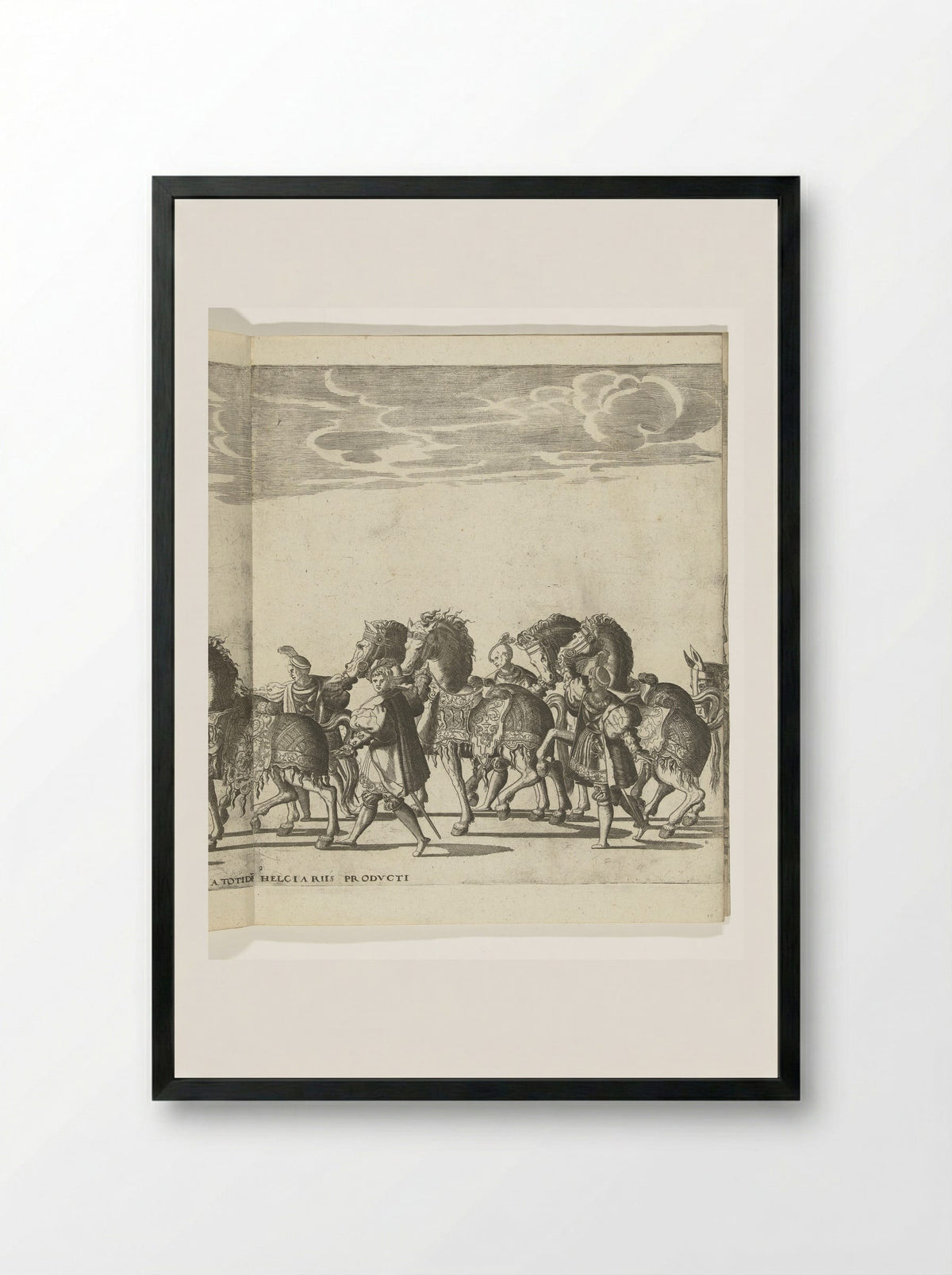 Voetknechten met paarden, plaat 9 - Nicolaas Hogenberg - Framed Print Black