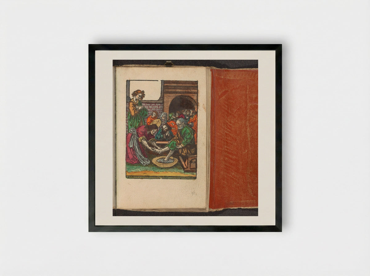 Voetwassing van Petrus - Doen Pietersz. - Framed Print Black