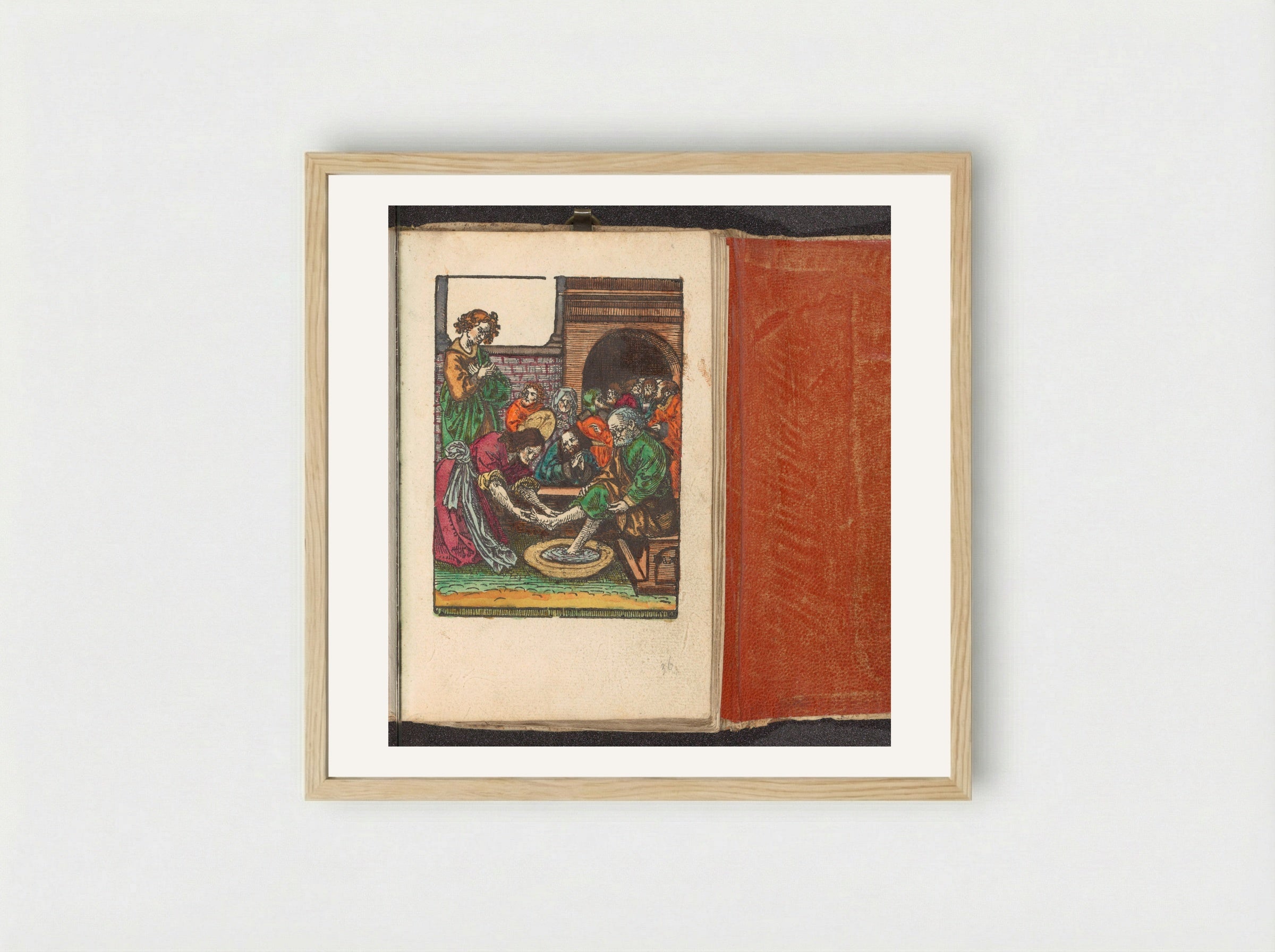 Voetwassing van Petrus - Doen Pietersz. - Framed Print Wood