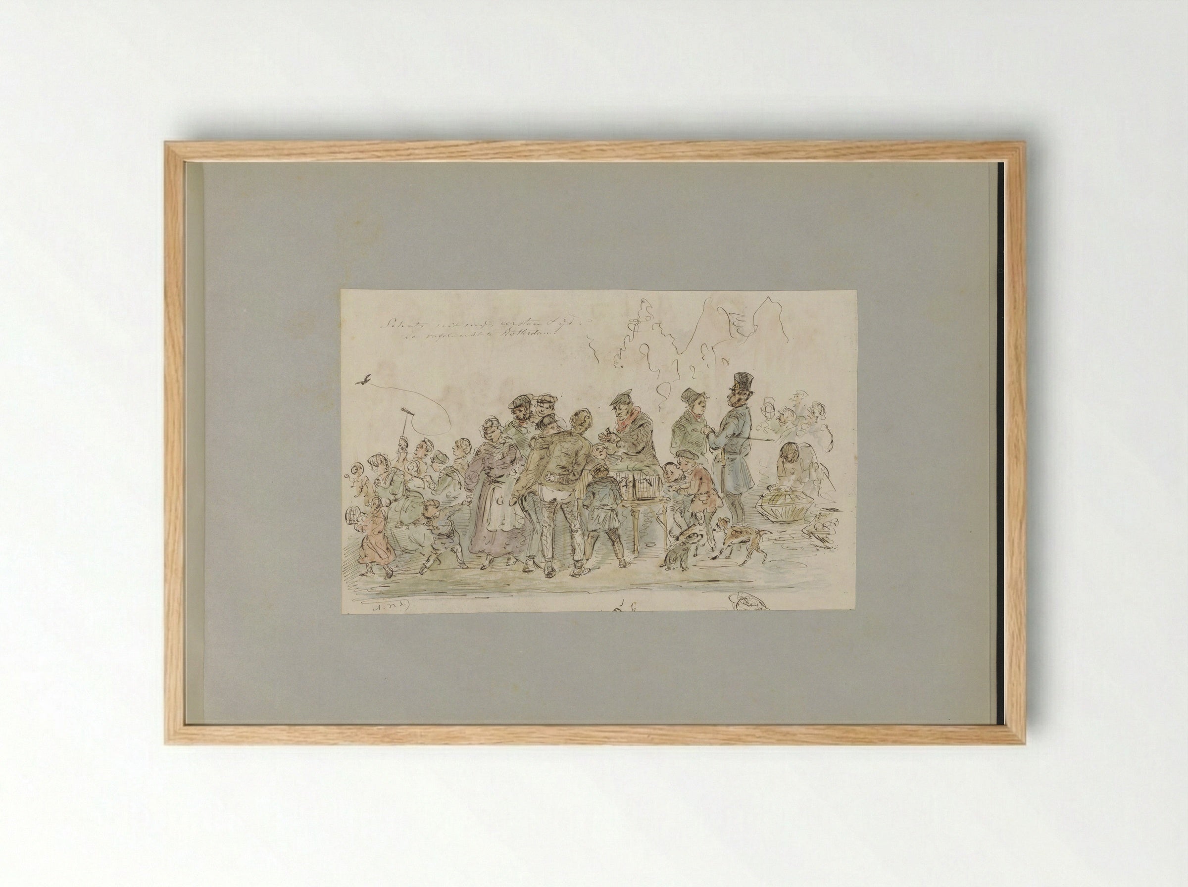 Vogelmarkt te Rotterdam - Alexander Ver Huell - Framed Print Wood