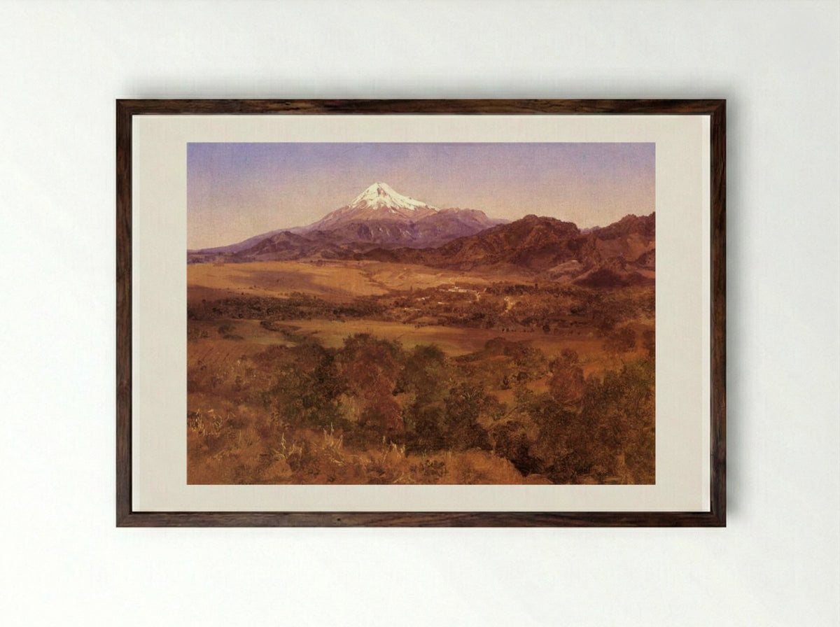 Volcán de Orizaba - José María Velasco - Framed Print Dark Wood