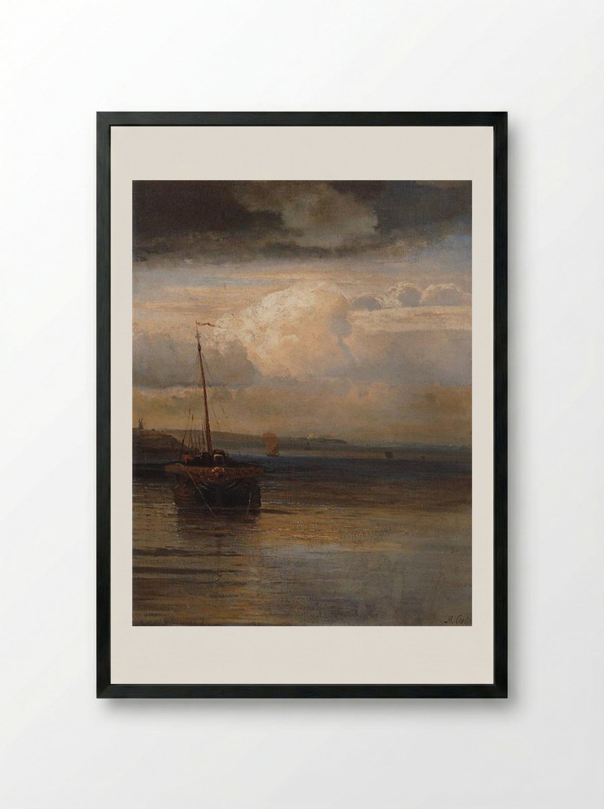 Volga - Aleksey Savrasov - Framed Print Black
