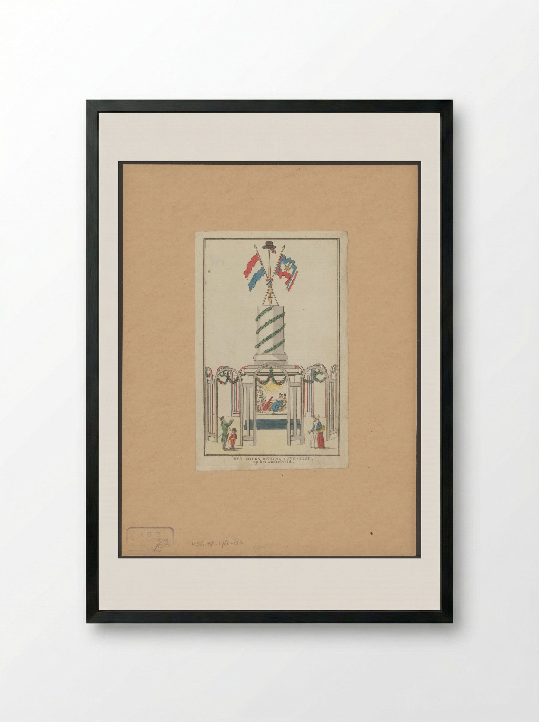 Volksbewind Gevestigd, decoratie op het Amstelveld te Amsterdam - Noach van der Meer (II) - Framed Print Black
