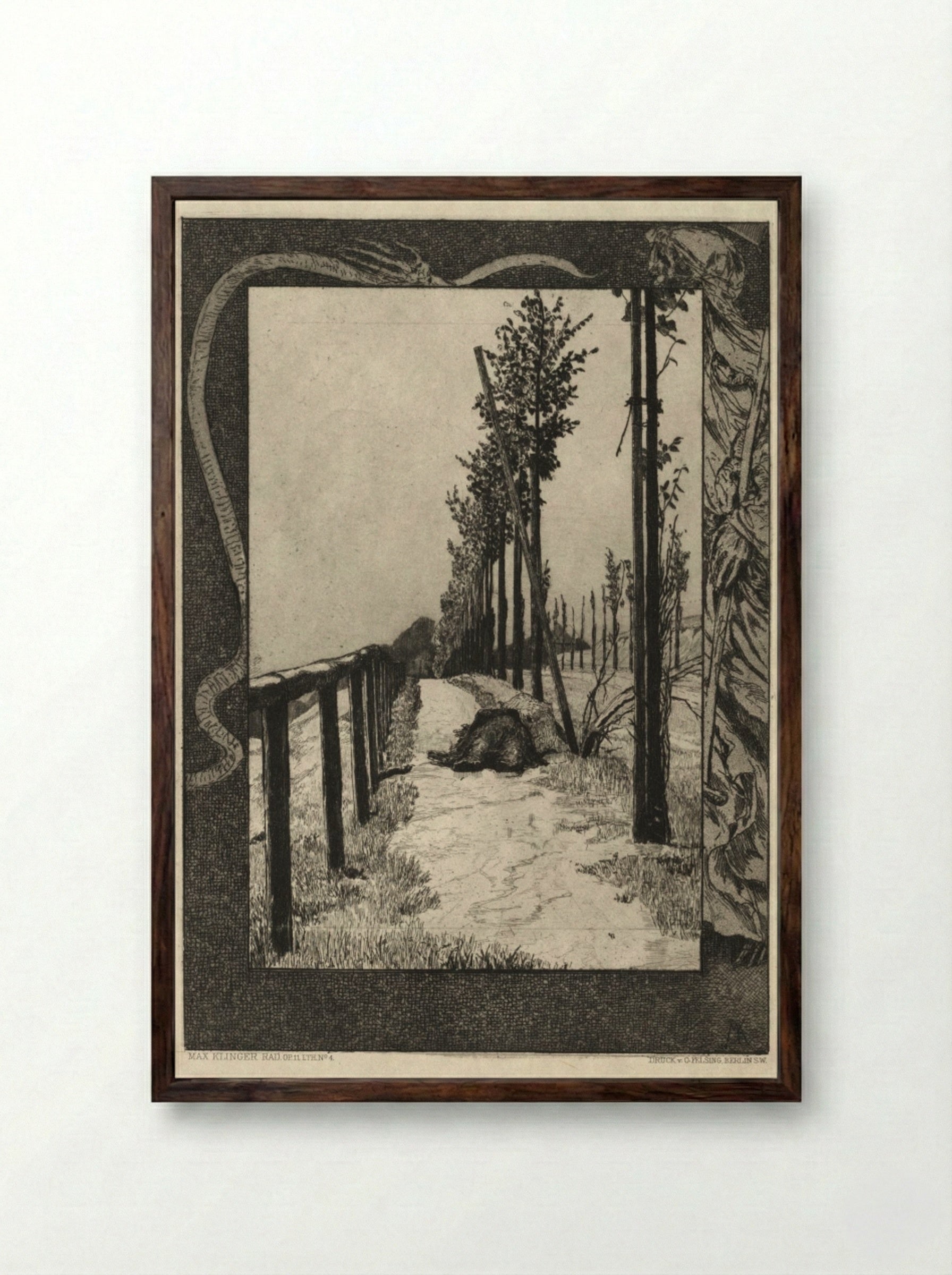 Vom Tode I, No. 4 - Max Klinger - Framed Print Dark Wood