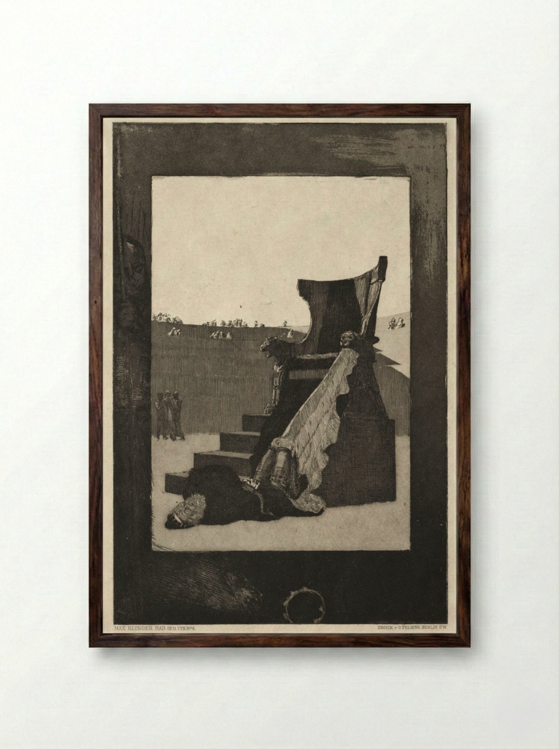Vom Tode I (Of Death I), Opus II, No. 6 - Max Klinger - Framed Print Dark Wood