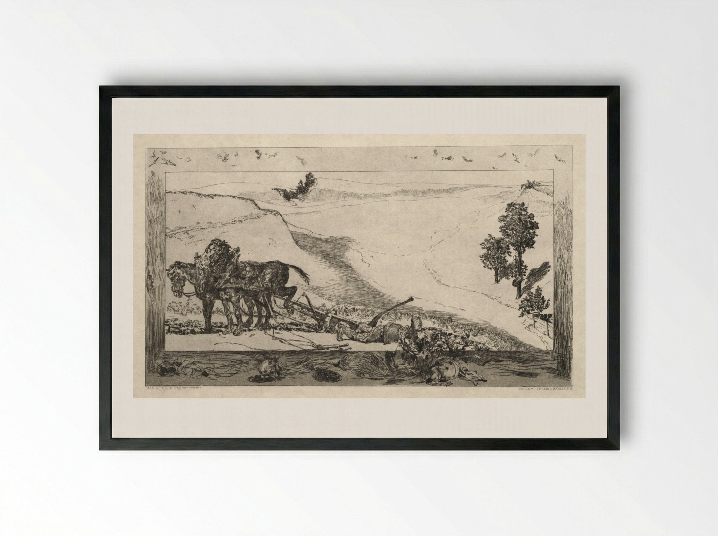 Vom Tode I (Opus II), No. 7 - Max Klinger - Framed Print Black