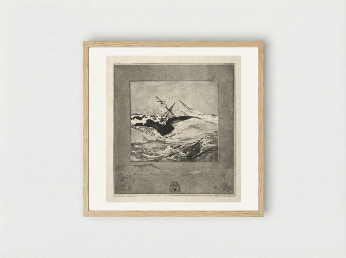 Vom Tode I, Opus II, No. 3 - Max Klinger - Framed Print Wood