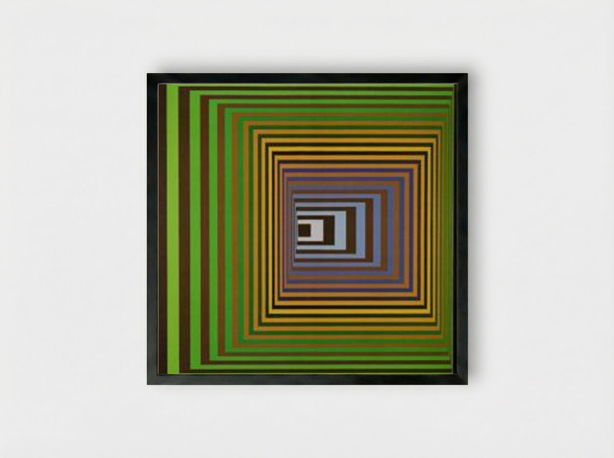 Vonal Stri - Victor Vasarely - Framed Print Black