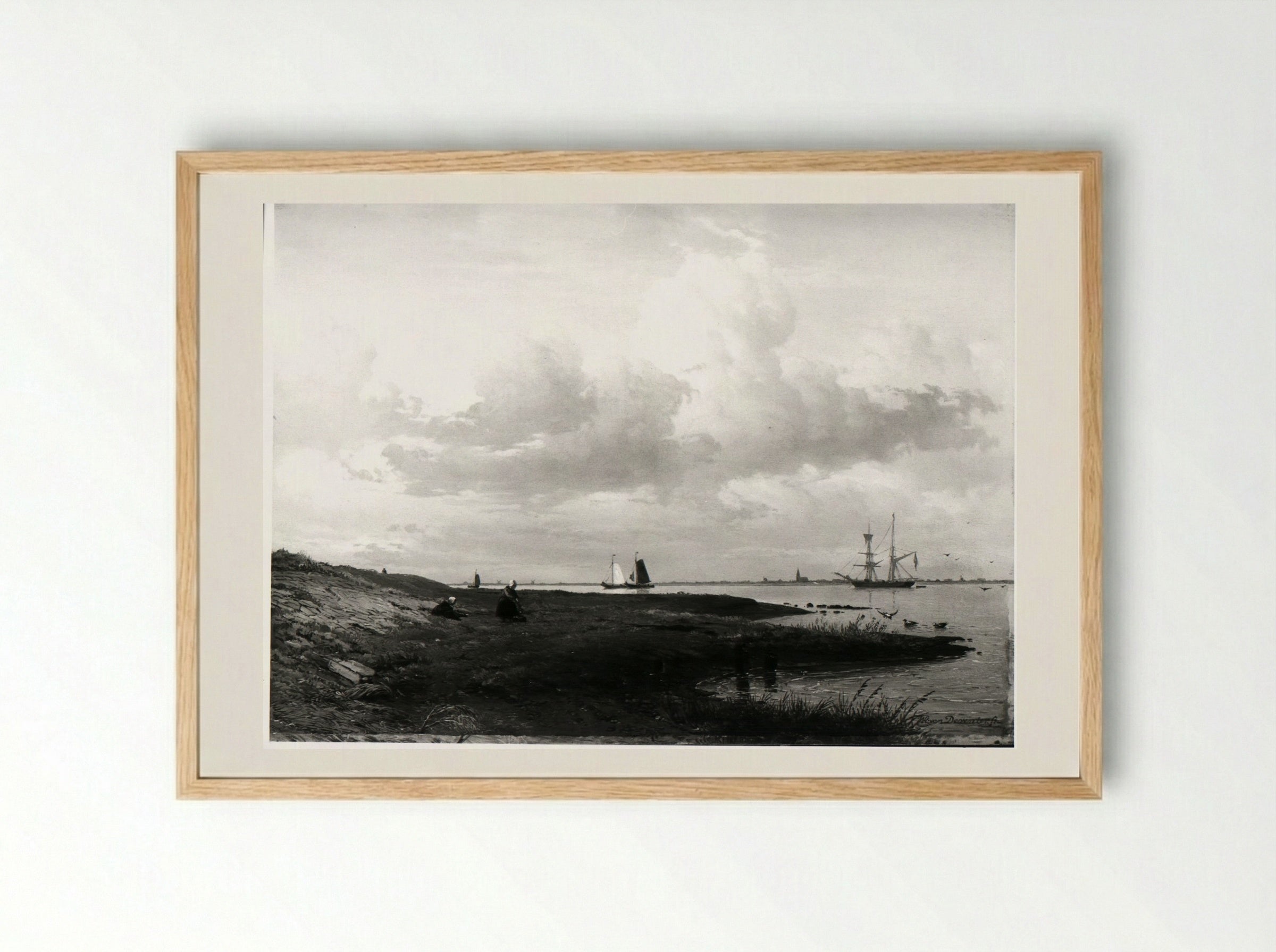 Voorkant van een zeventiende eeuws fregat - Willem Anthonie van Deventer - Framed Print Wood