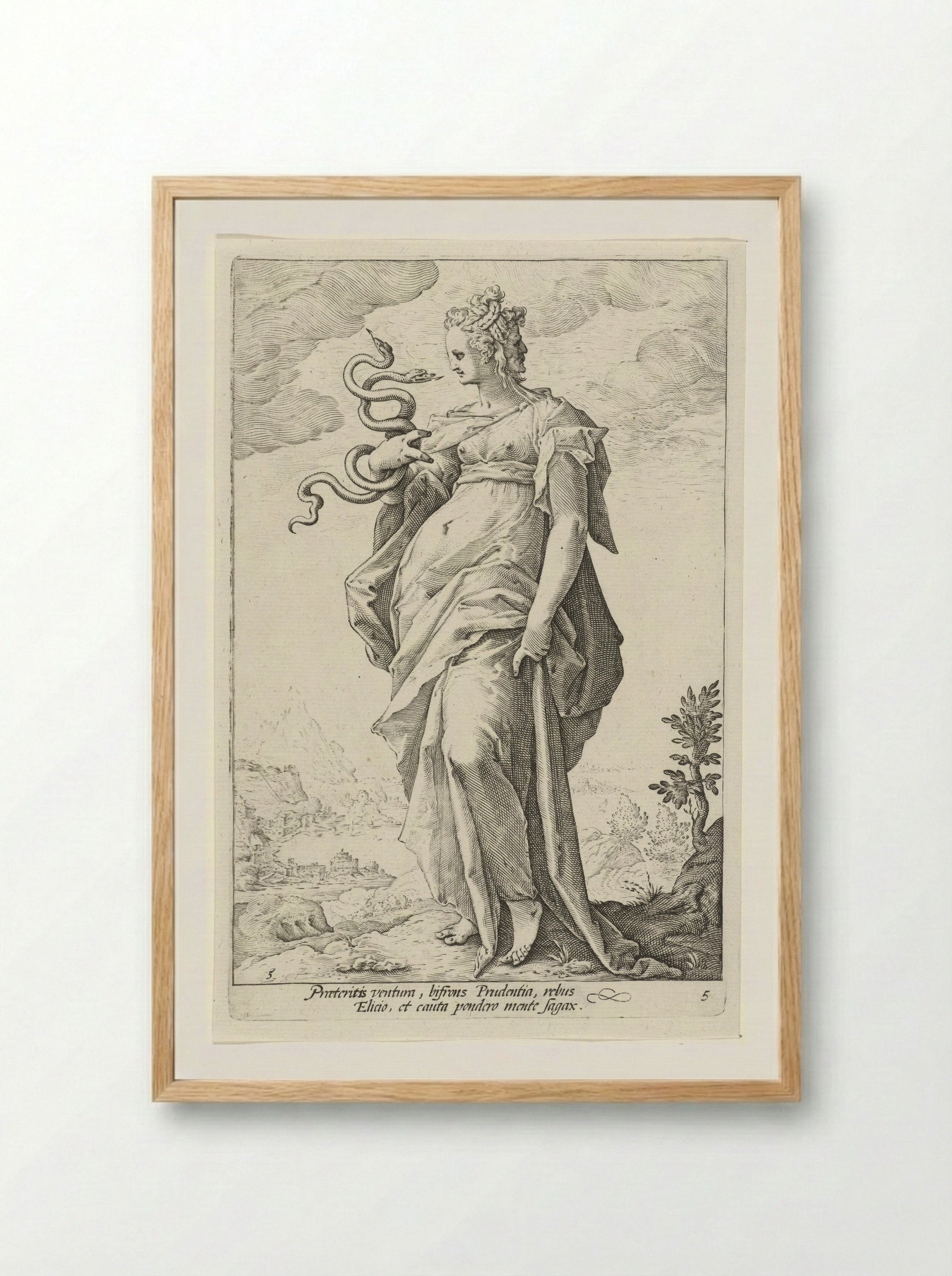Voorzichtigheid (Prudentia) - Claes Jansz. Visscher (II) - Framed Print Wood