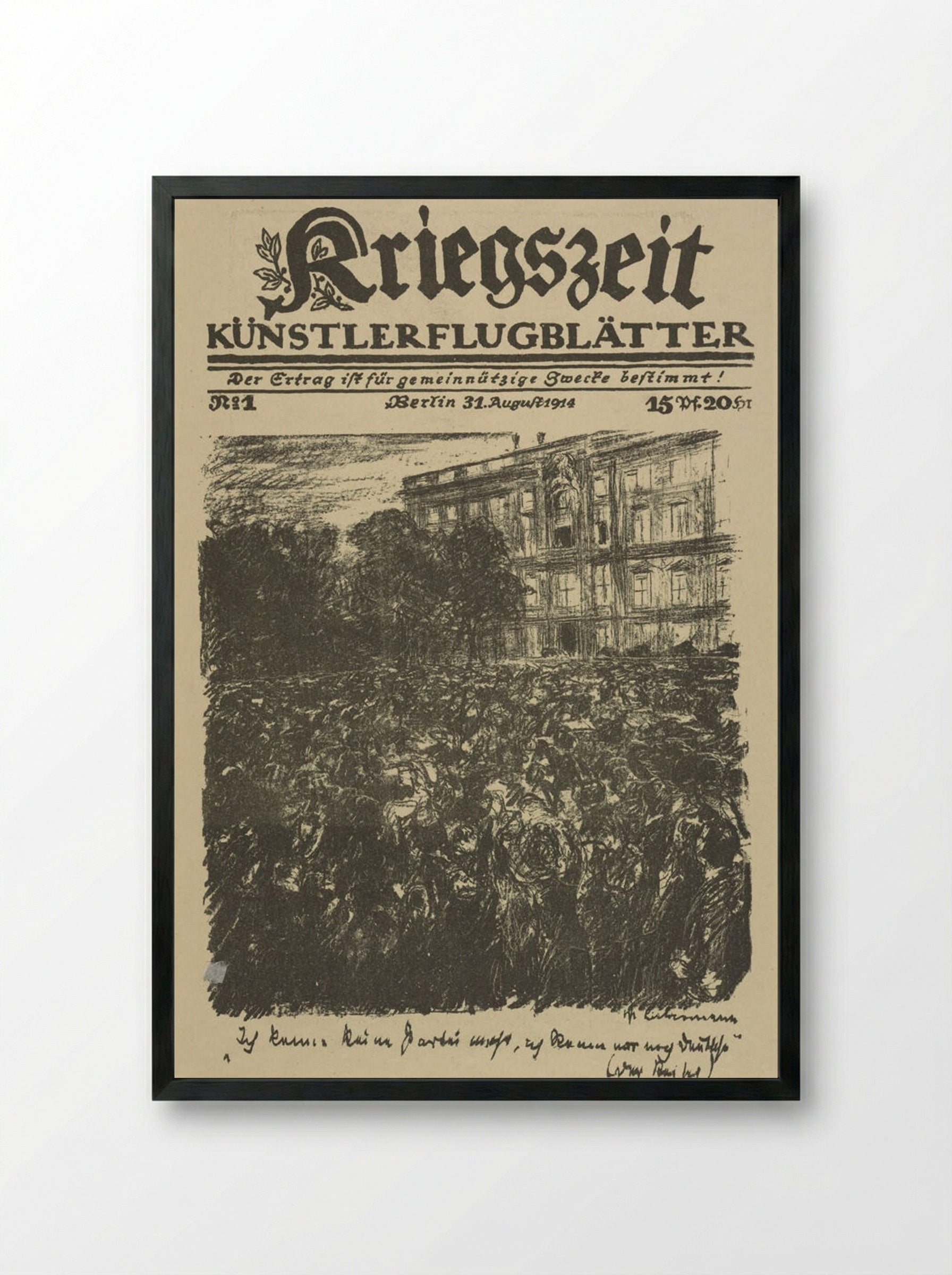 Vor dem Schloss - Max Liebermann - Framed Print Black