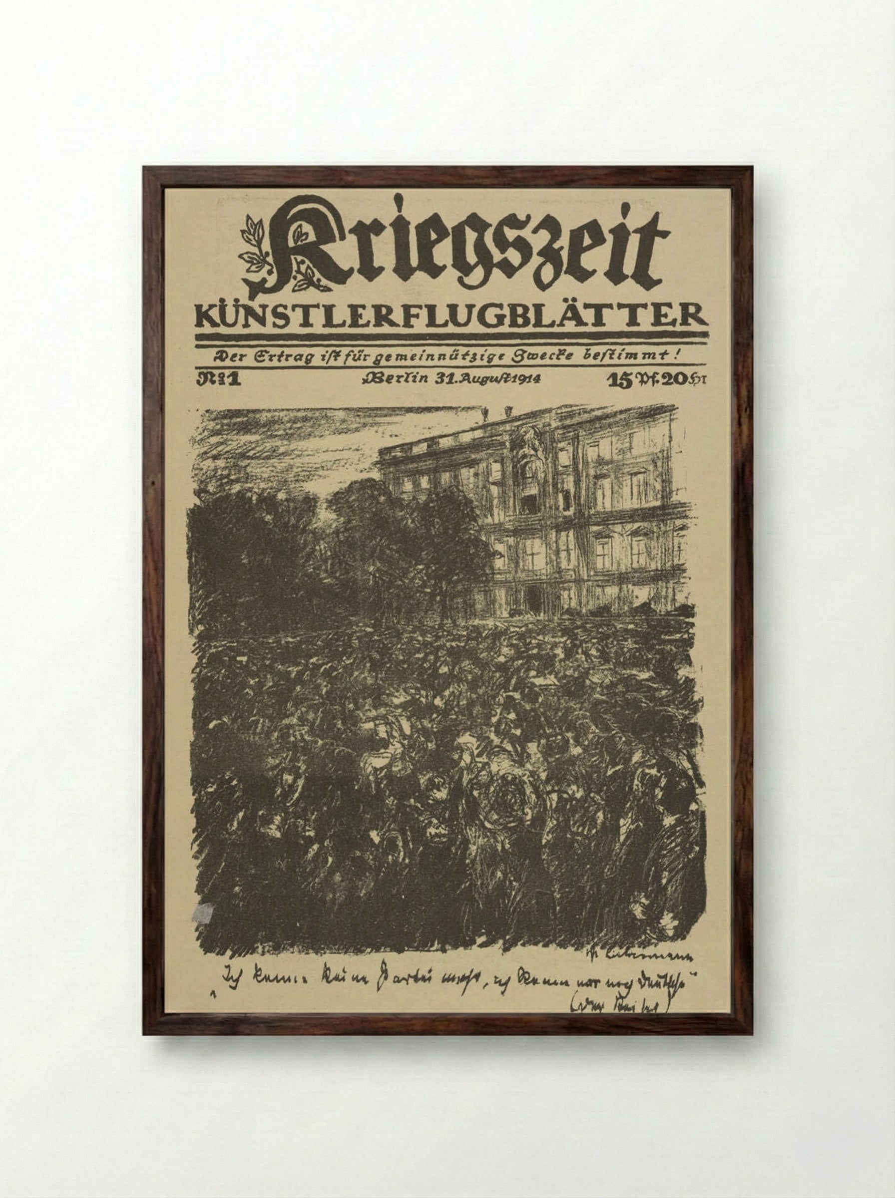 Vor dem Schloss - Max Liebermann - Framed Print Dark Wood
