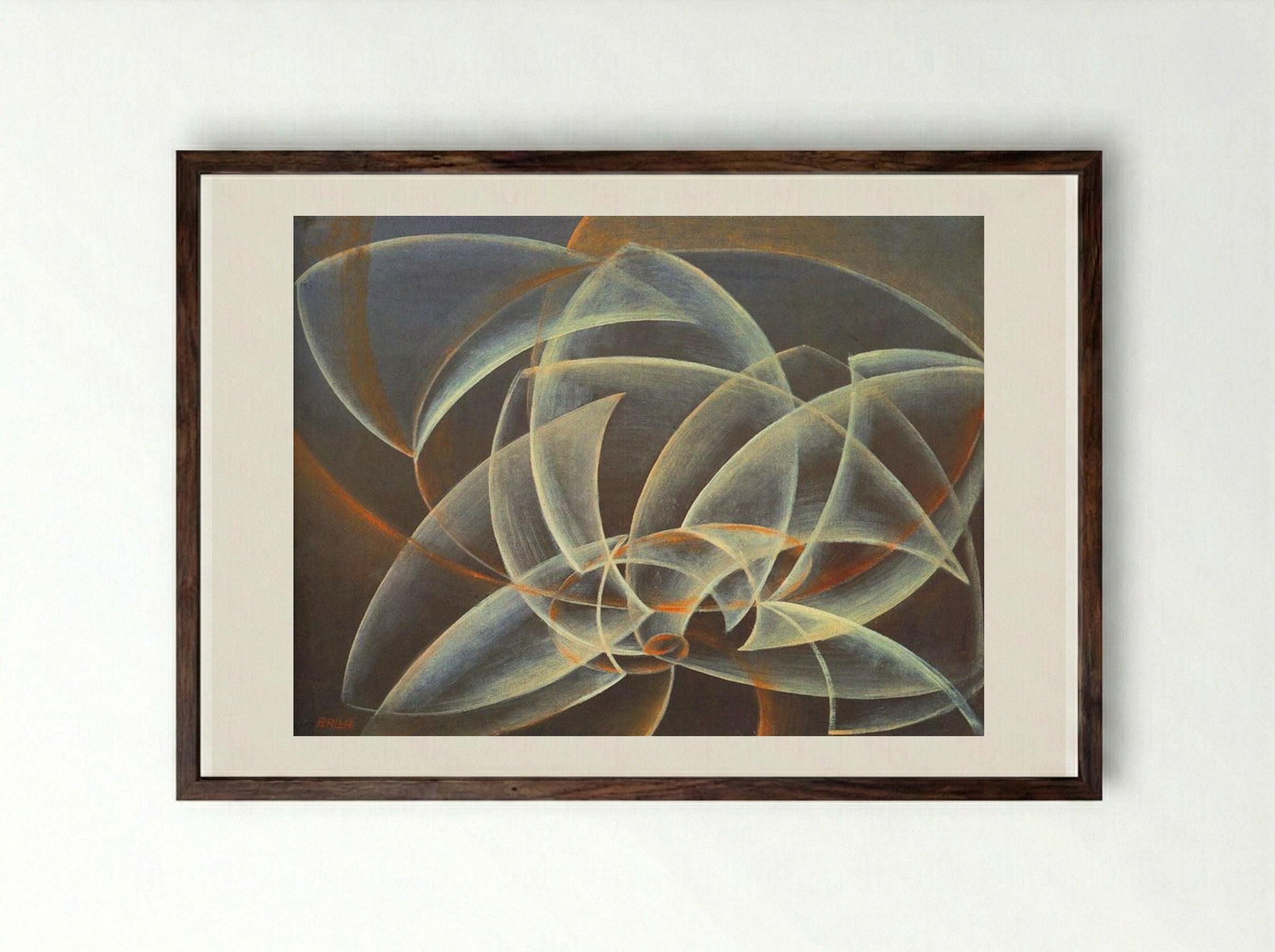 Vortex, space, form - Giacomo Balla - Framed Print Dark Wood