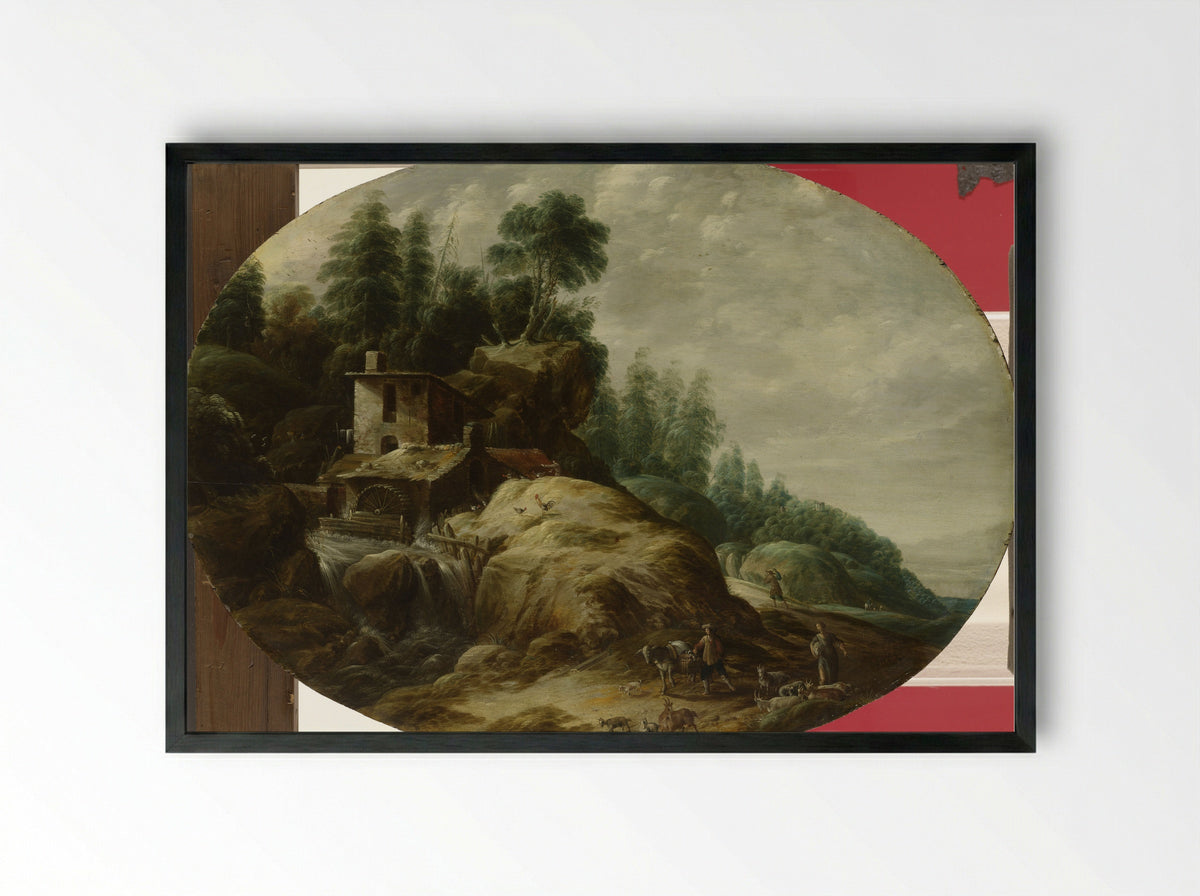 Vossenjacht (The Fox Hunt) - Gillis Peeters (I) - Framed Print Black