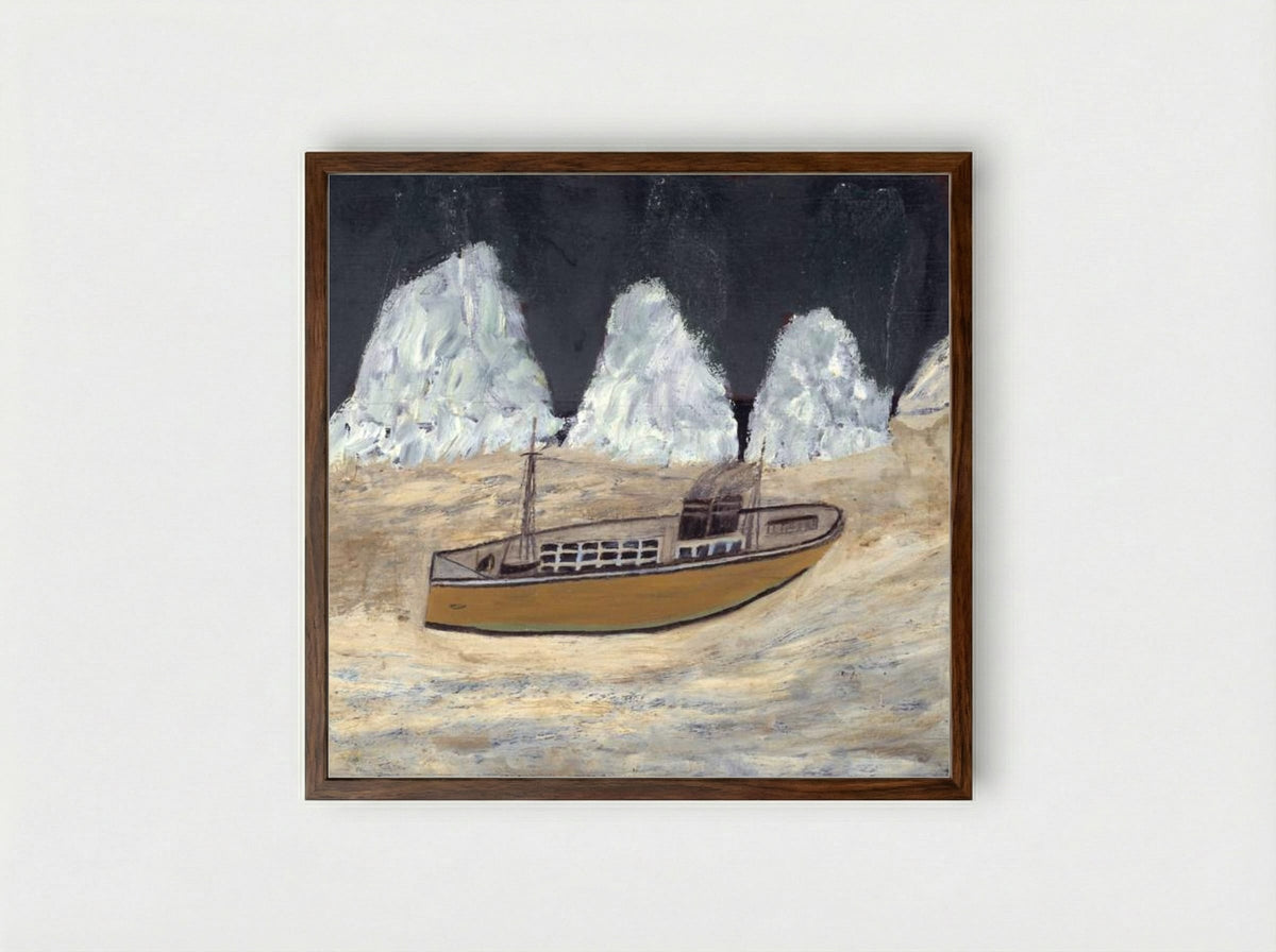 Voyage to Labrador - Alfred Wallis - Framed Print Dark Wood