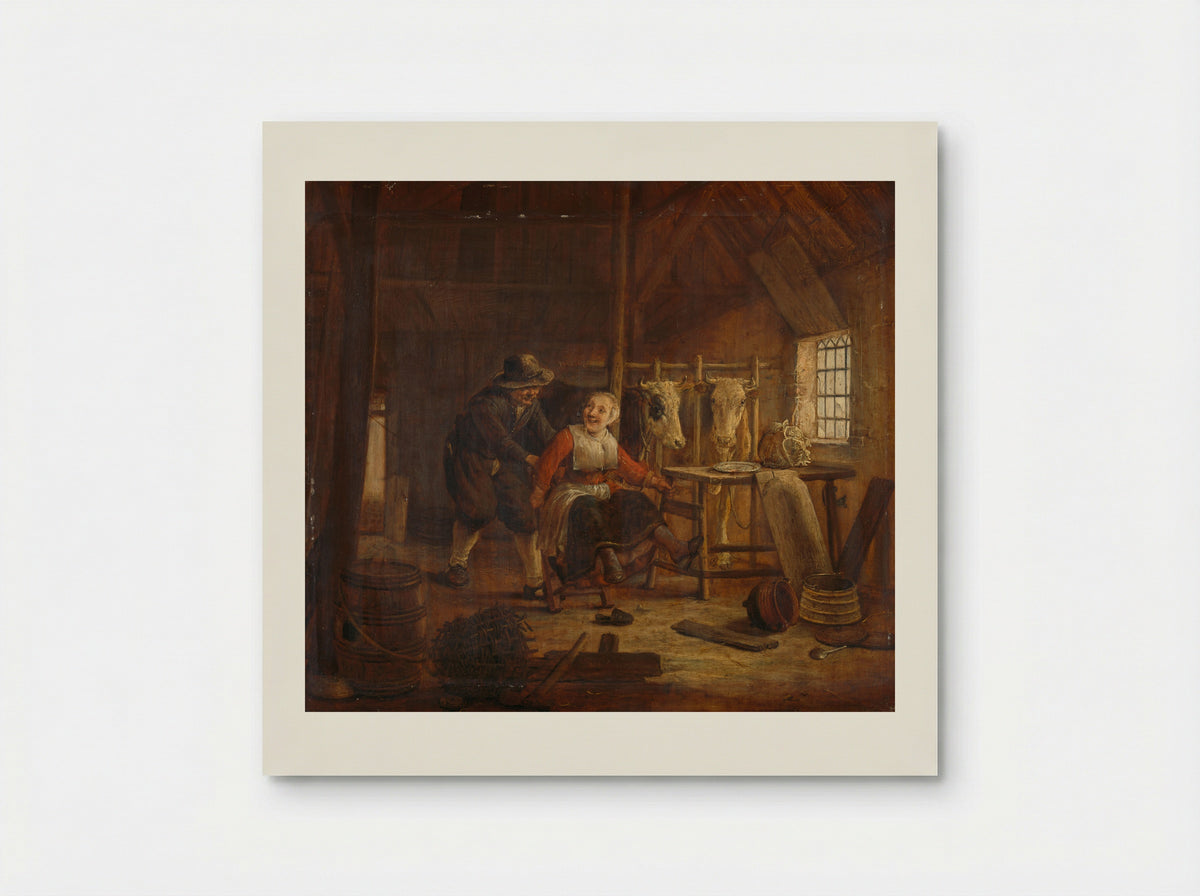 Vrijage in een koestal - Govert Dircksz. Camphuysen - Poster
