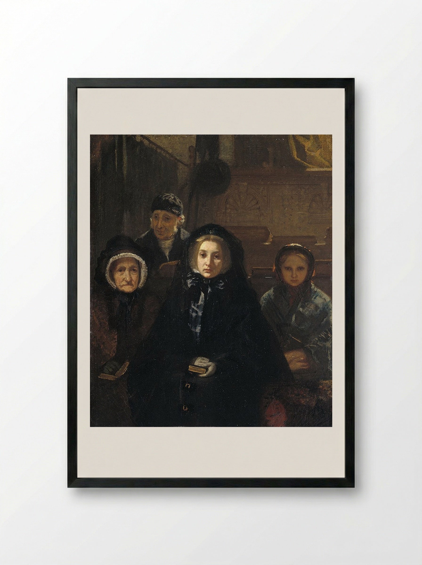 Vroeg ter kerke (Early to Church) - August Allebé - Framed Print Black