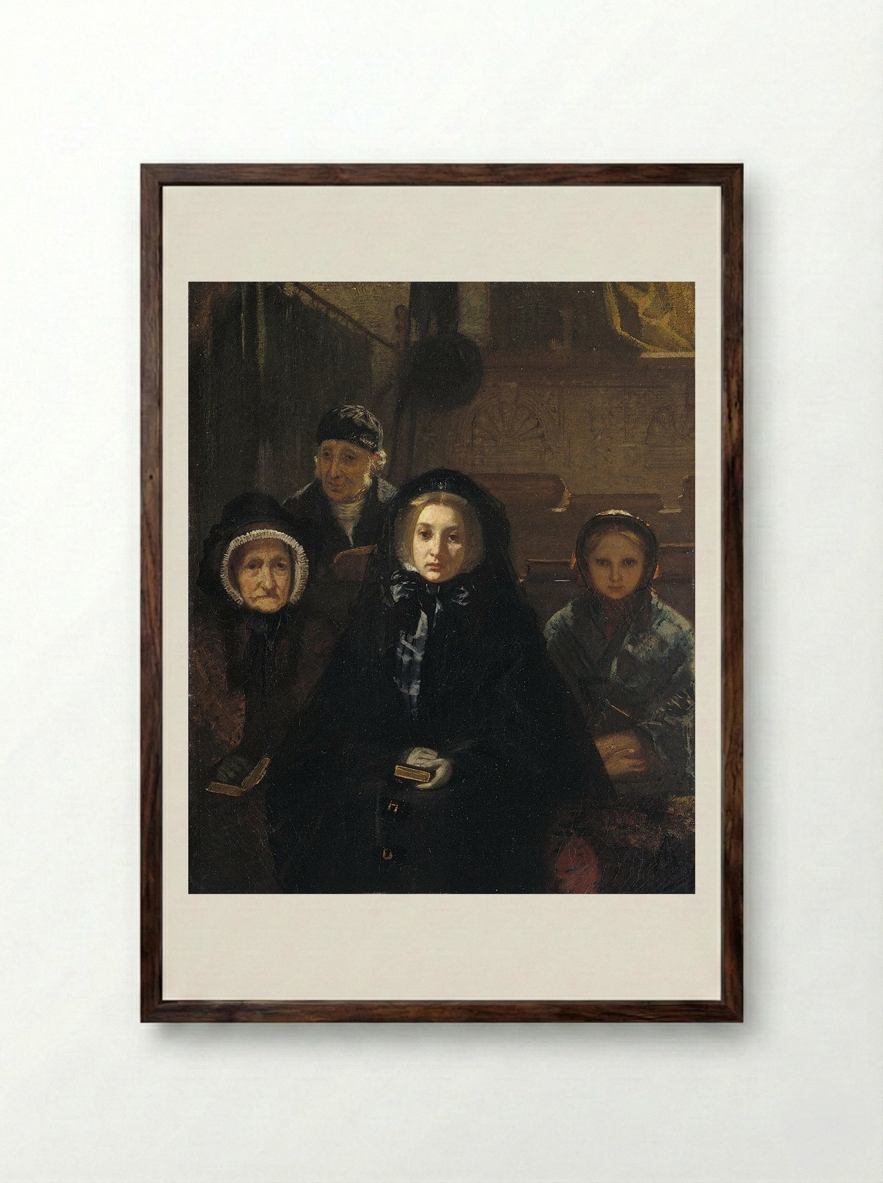 Vroeg ter kerke (Early to Church) - August Allebé - Framed Print Dark Wood
