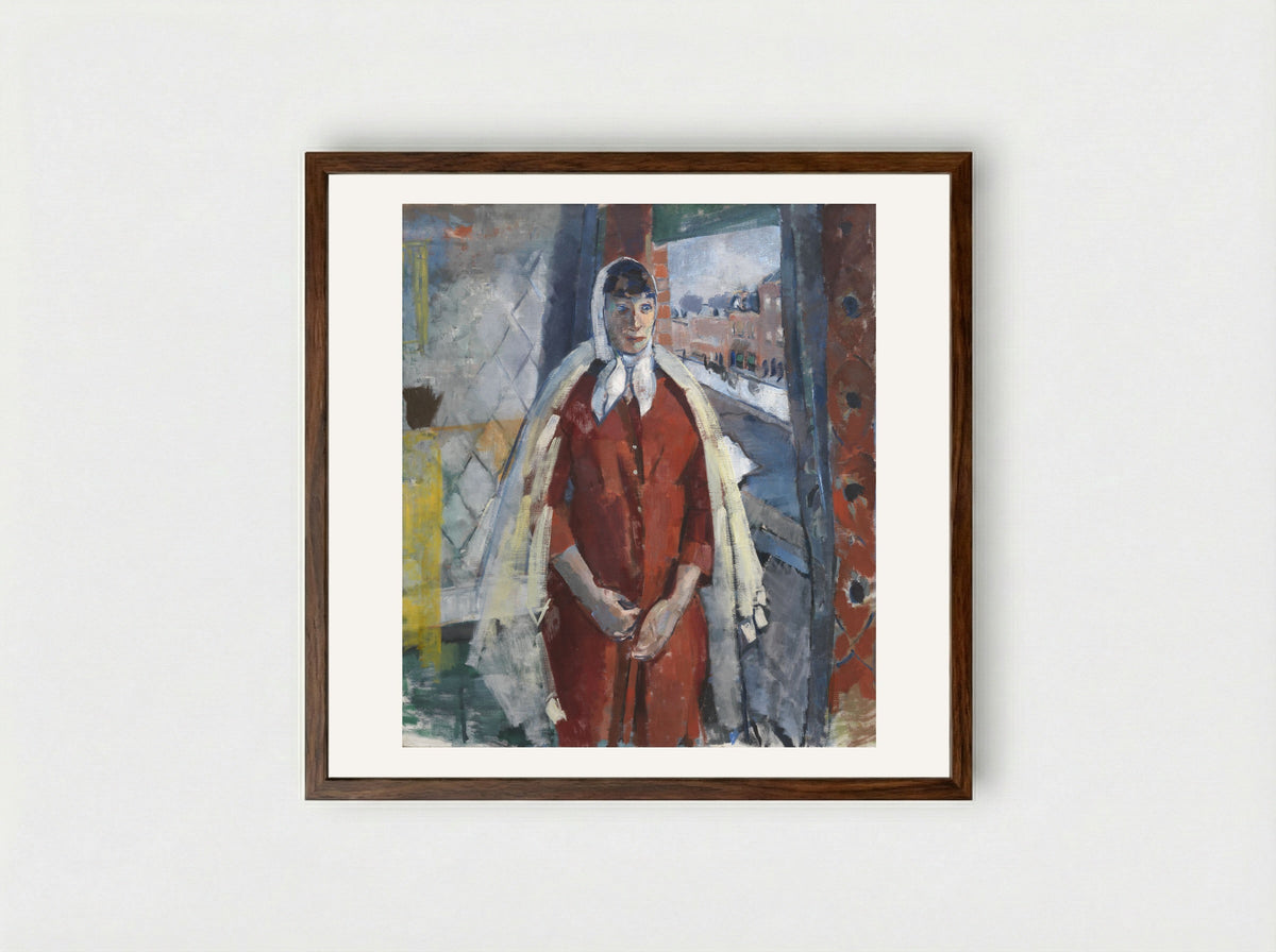 Vrouw aan 't venster - Rik Wouters - Framed Print Dark Wood