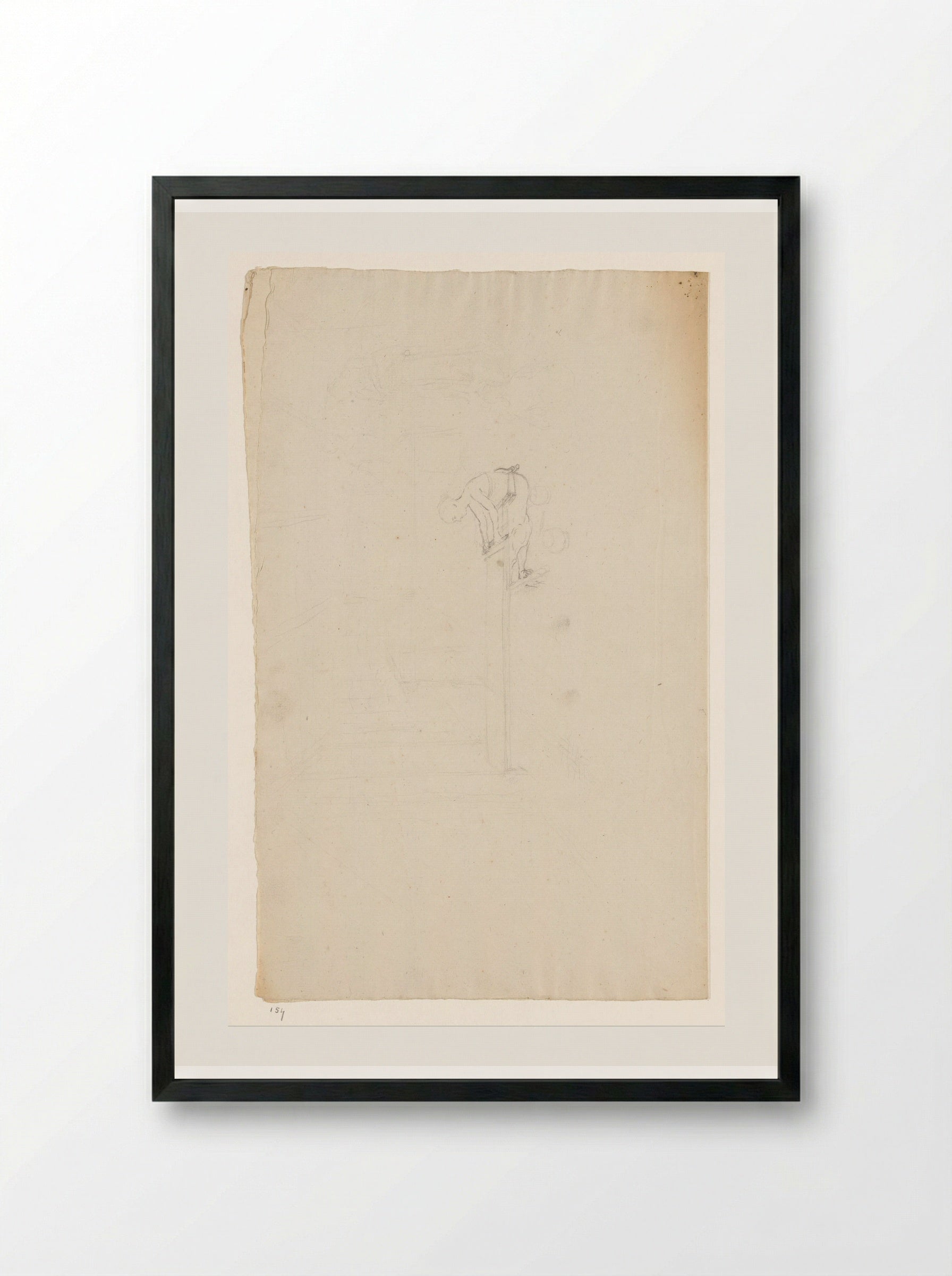 Vrouw aan weefgetouw - Jan Brandes - Framed Print Black