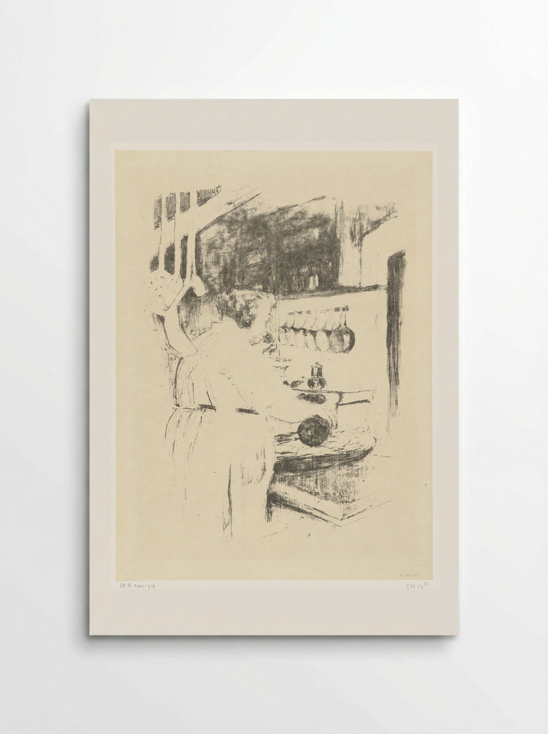 Vrouw bereidt maaltijd in keuken - Édouard Vuillard - Poster