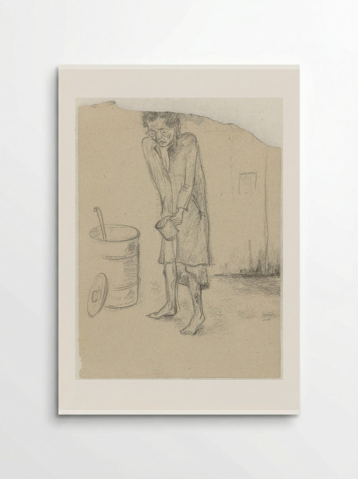 Vrouw bij een ketel koolraapsoep in Ravensbrück - Aat Breur-Hibma - Poster