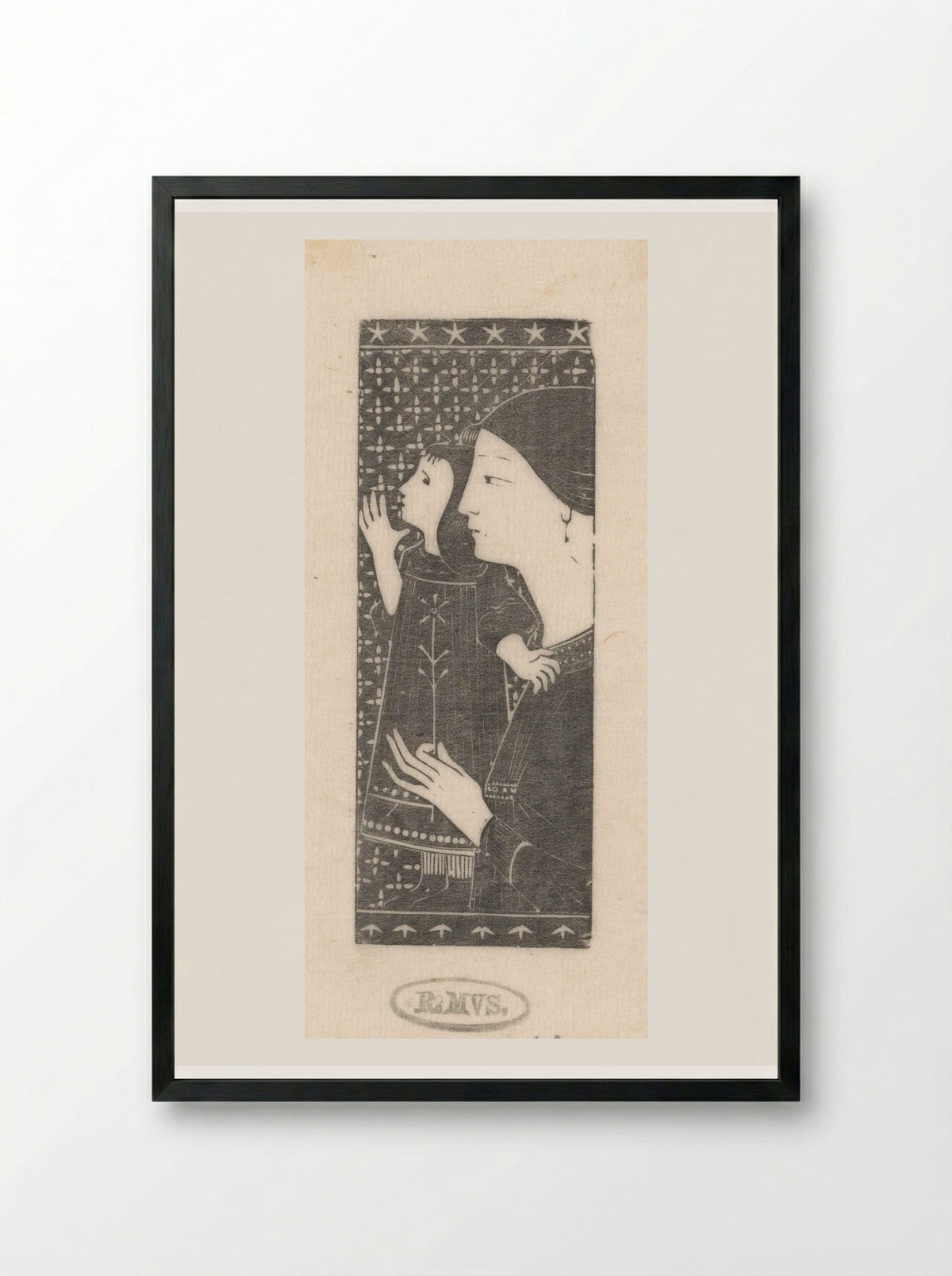 Vrouw en kind - Karel Petrus Cornelis de Bazel - Framed Print Black