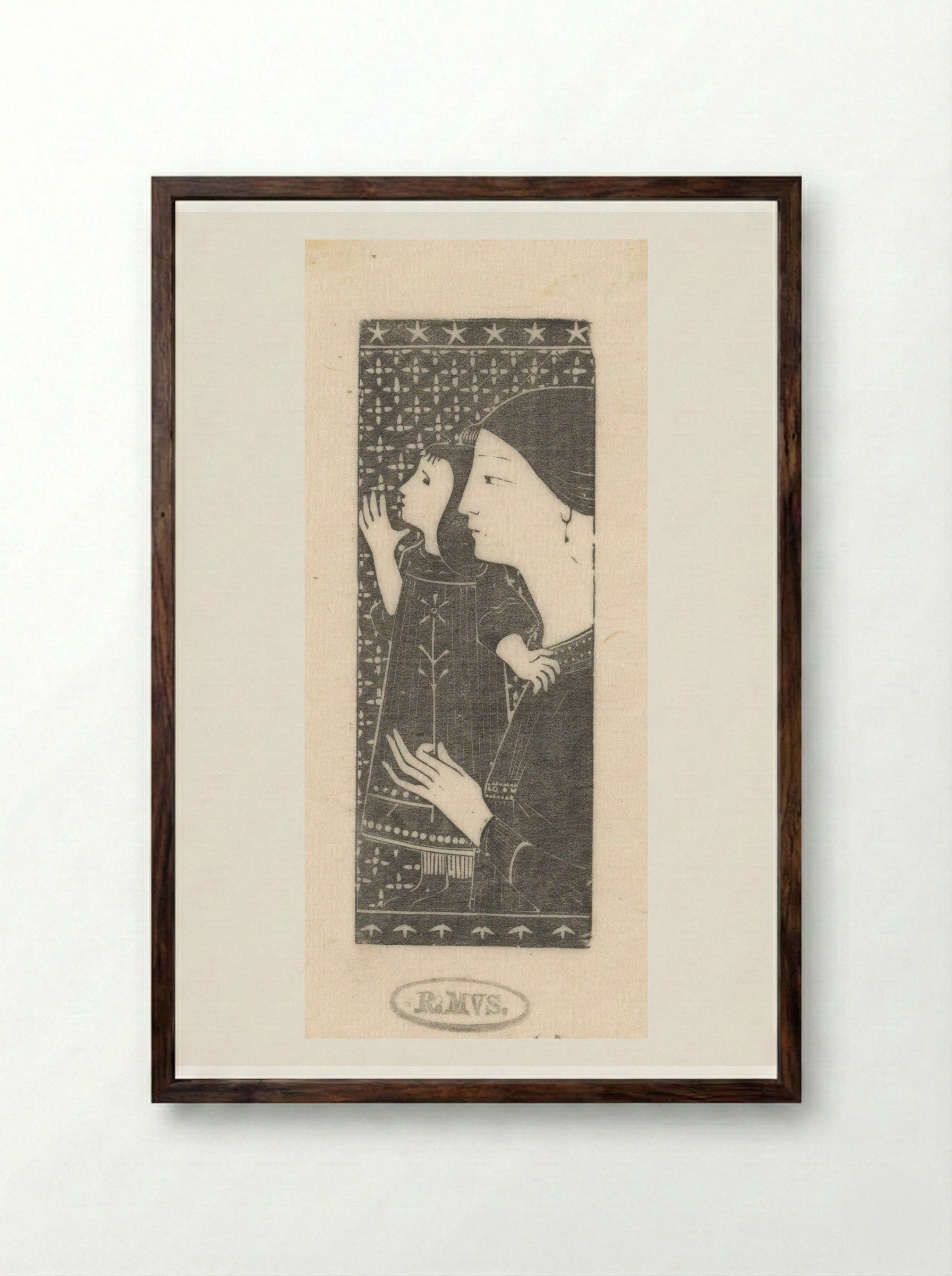 Vrouw en kind - Karel Petrus Cornelis de Bazel - Framed Print Dark Wood