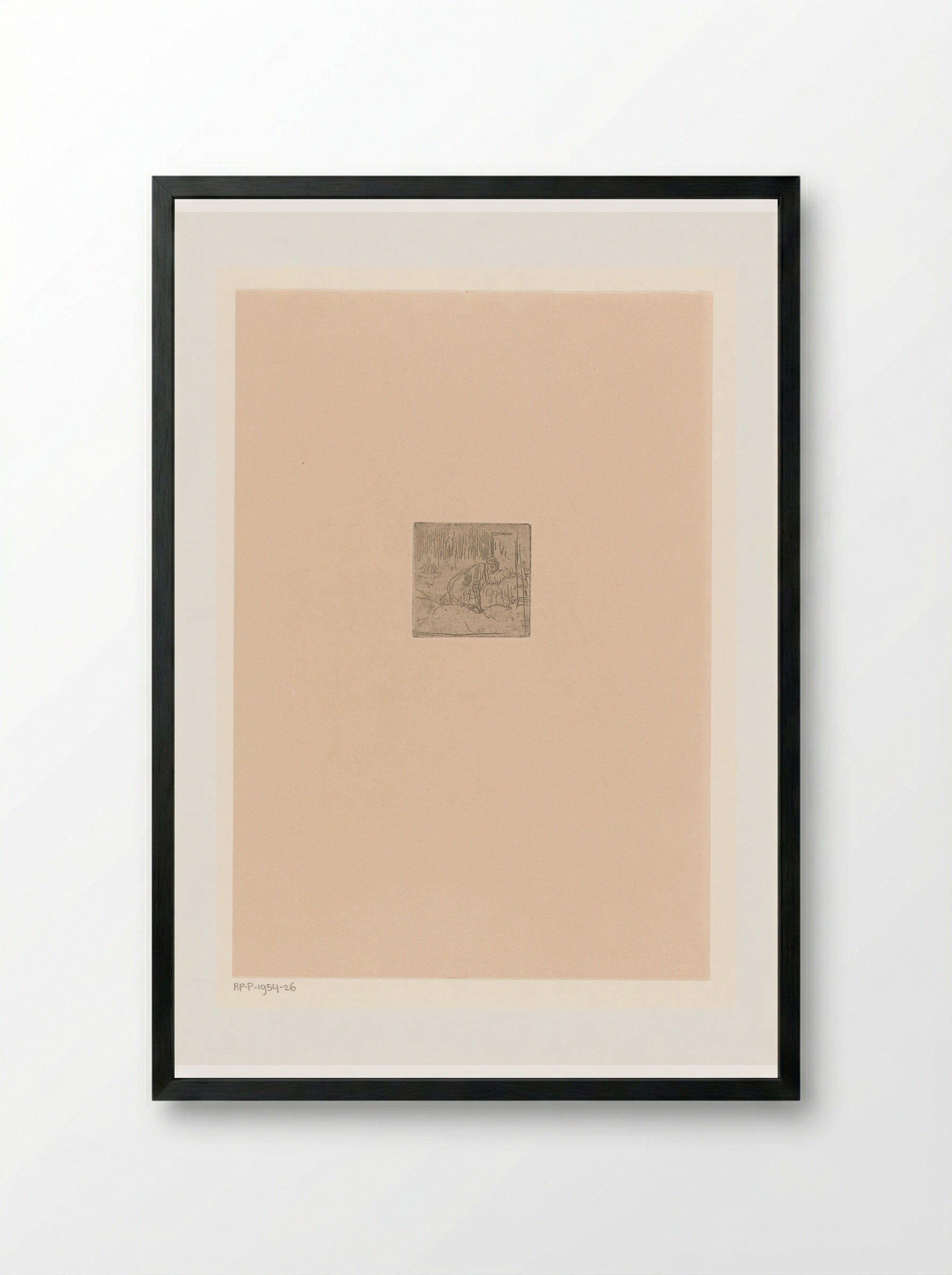 Vrouw in een slaapkamer - Rik Wouters - Framed Print Black
