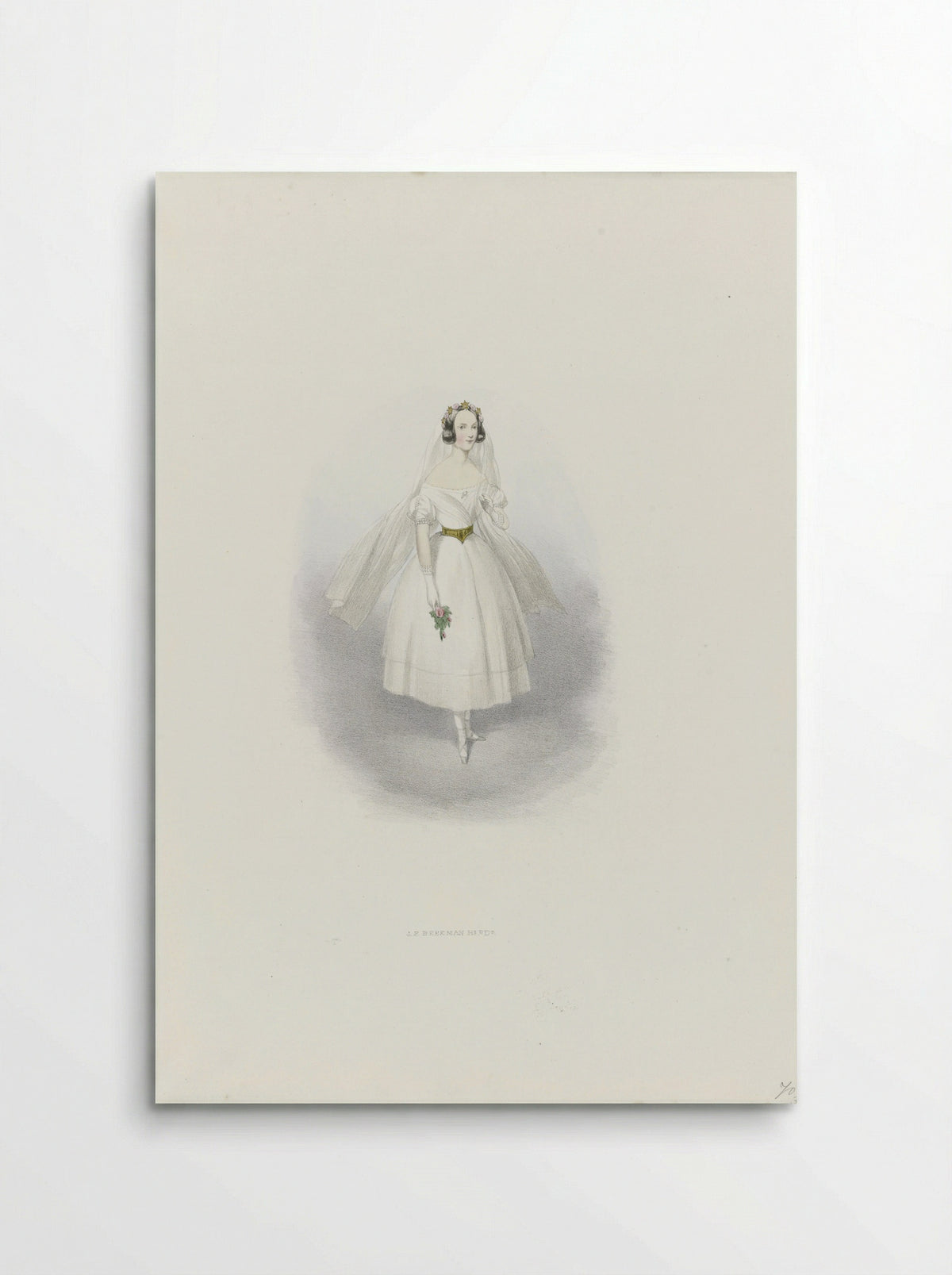 Vrouw in historisch kostuum - Huib van Hove Bz - Poster