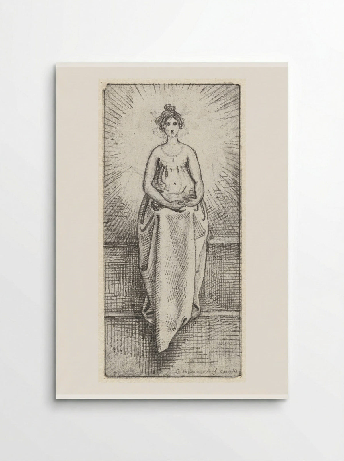 Vrouw in stralenkrans - David Pièrre Giottino Humbert de Superville - Poster