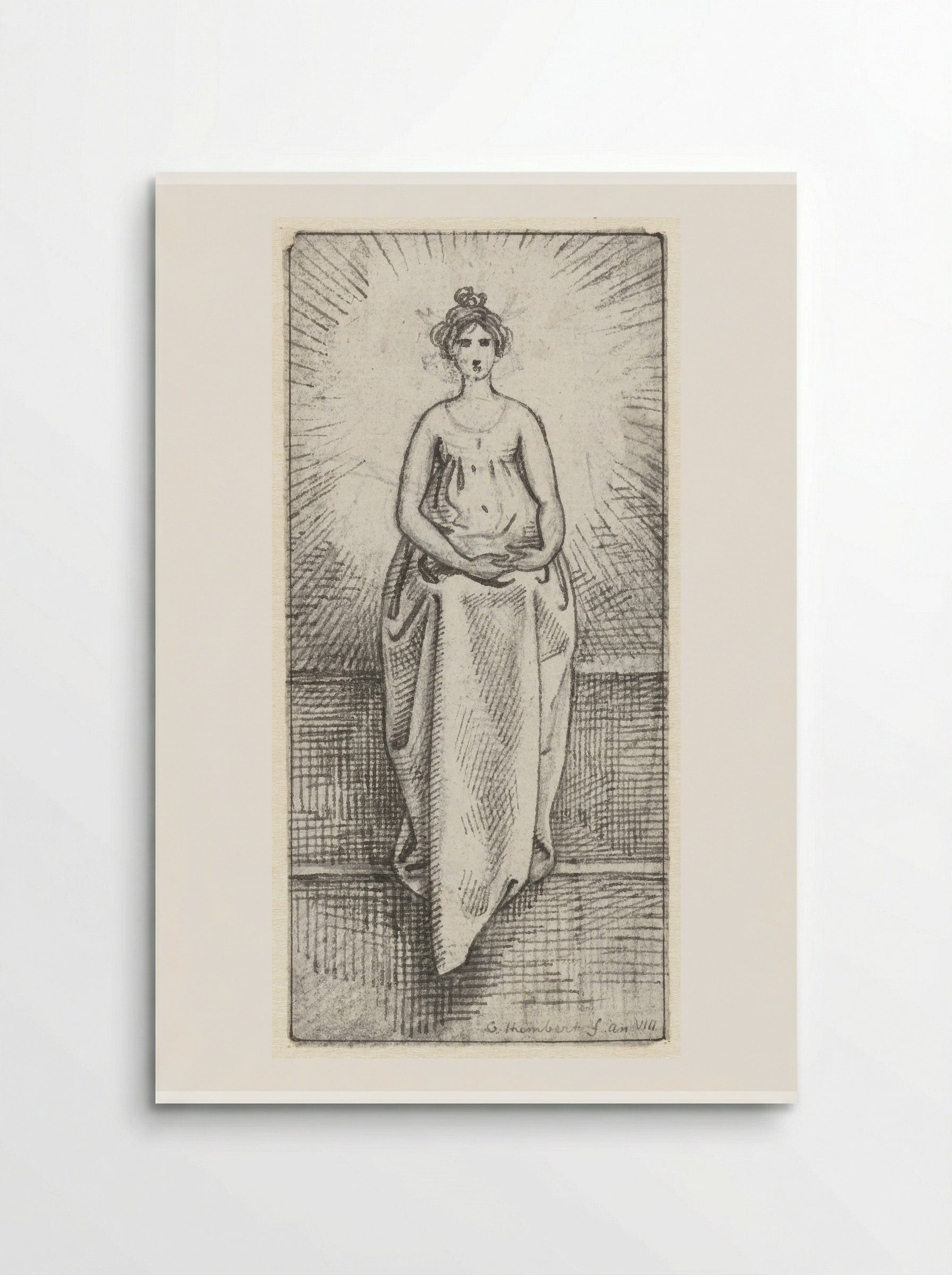 Vrouw in stralenkrans - David Pièrre Giottino Humbert de Superville - Poster