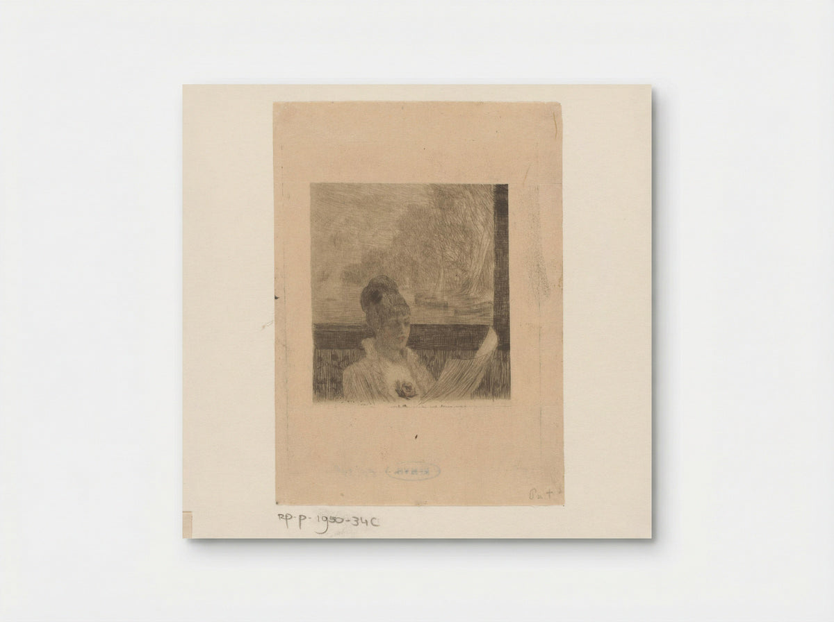 Vrouw leest aan het raam - Félicien Rops - Poster