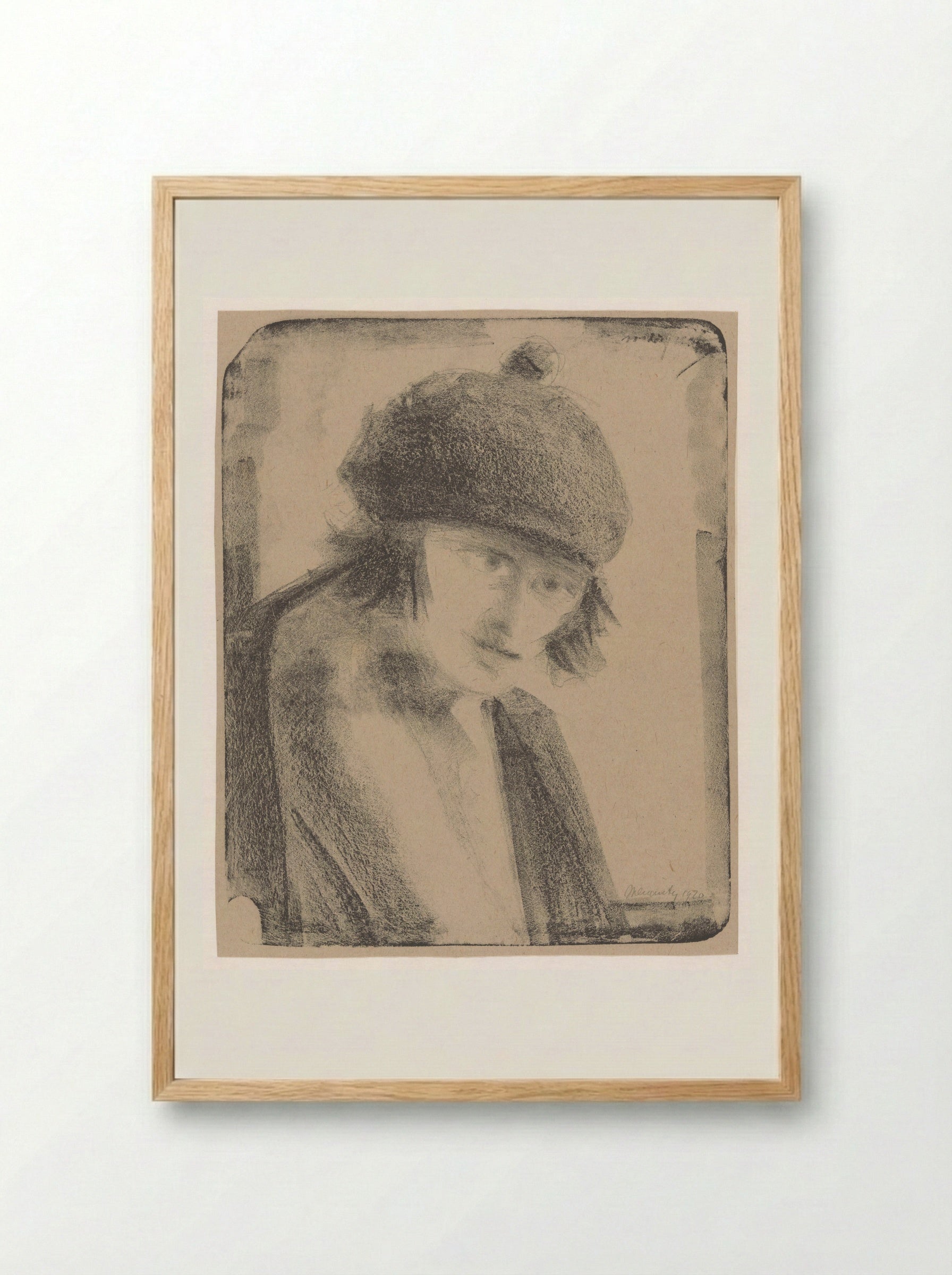 Vrouw met baret - Samuel Jessurun de Mesquita - Framed Print Wood