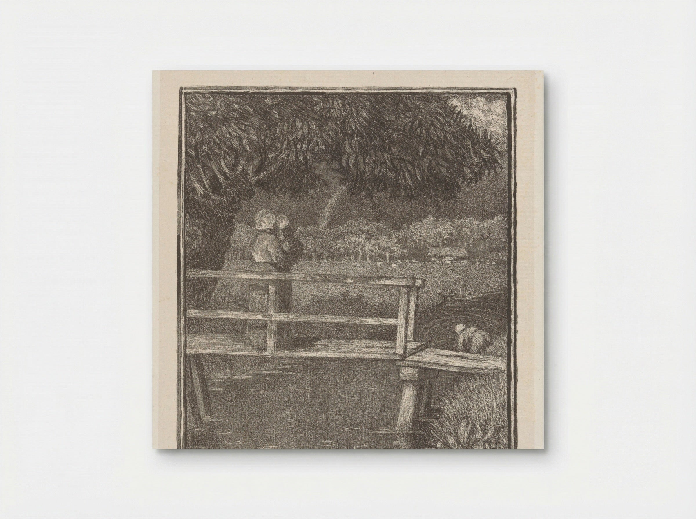 Vrouw met een kind op haar arm op een brug - Richard Nicolaüs Roland Holst - Poster
