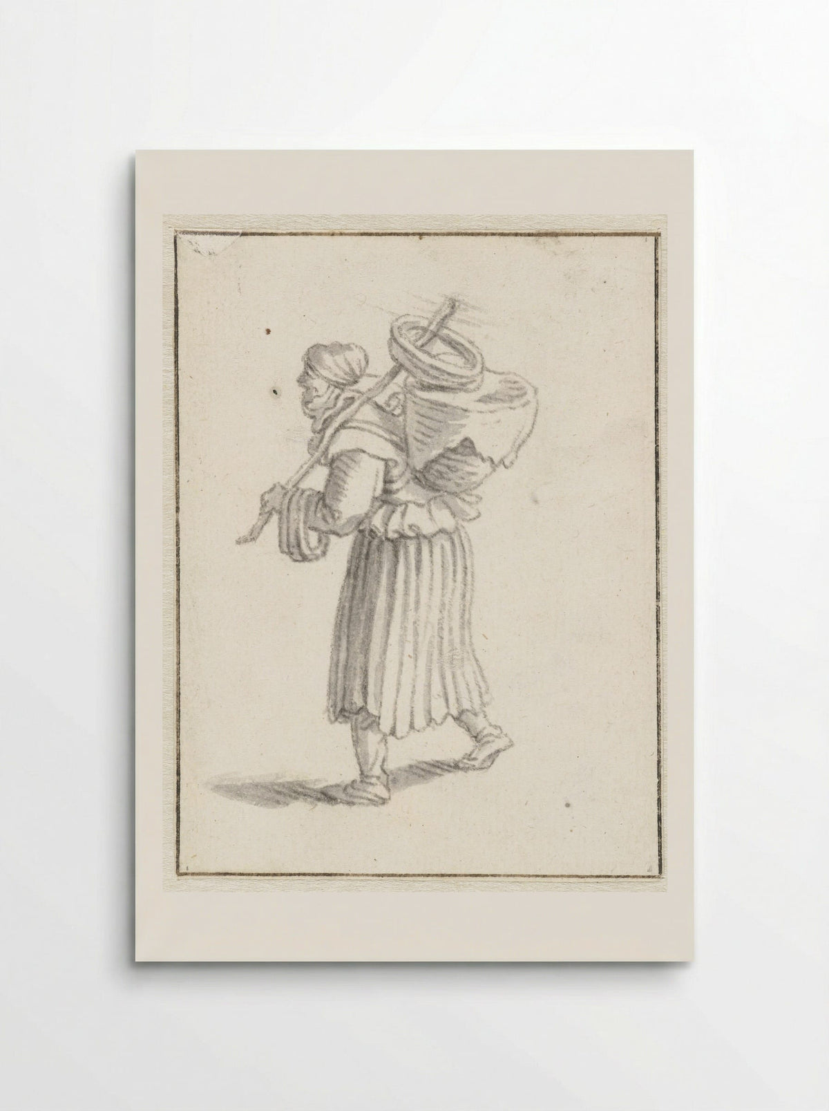Vrouw met een mand op haar rug - Herman Saftleven - Poster