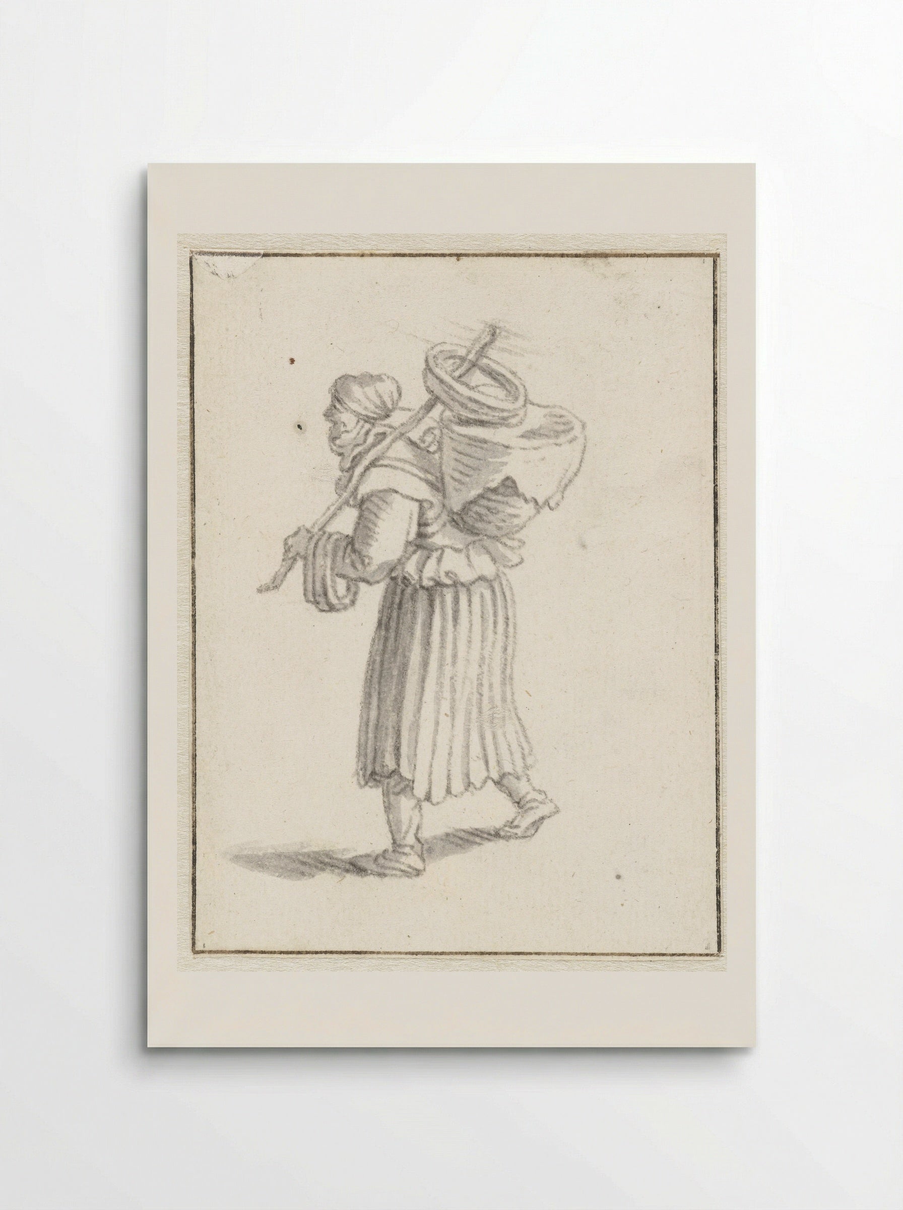 Vrouw met een mand op haar rug - Herman Saftleven - Poster