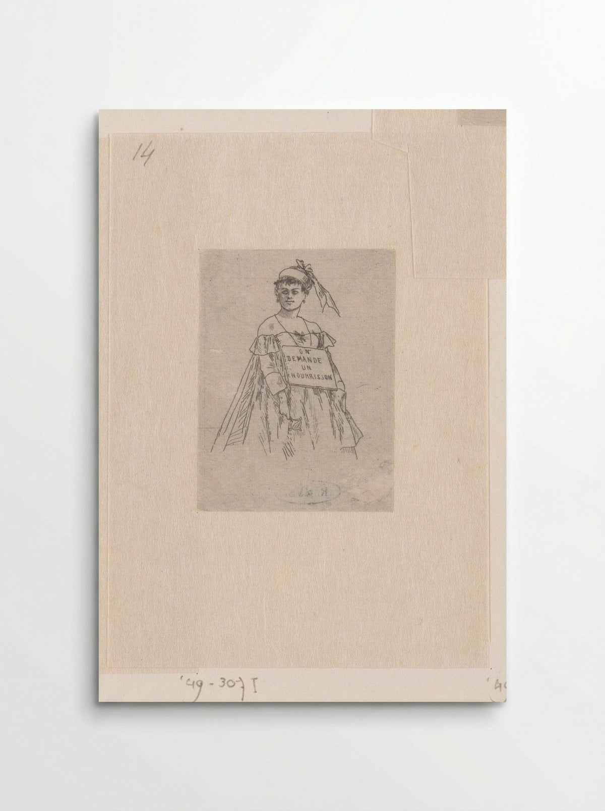 Vrouw met een plakkaat om haar nek - Félicien Rops - Poster