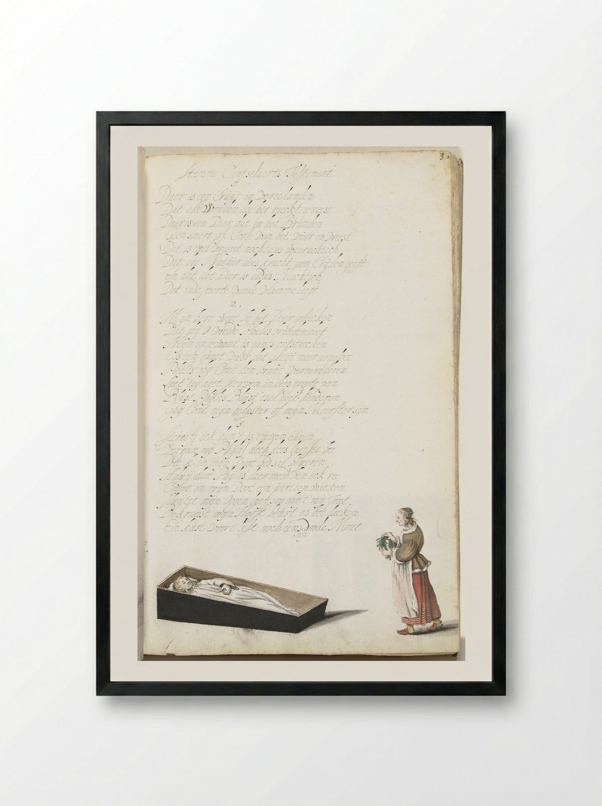 Vrouw met het stoffelijk overschot van haar geliefde - Gesina ter Borch - Framed Print Black