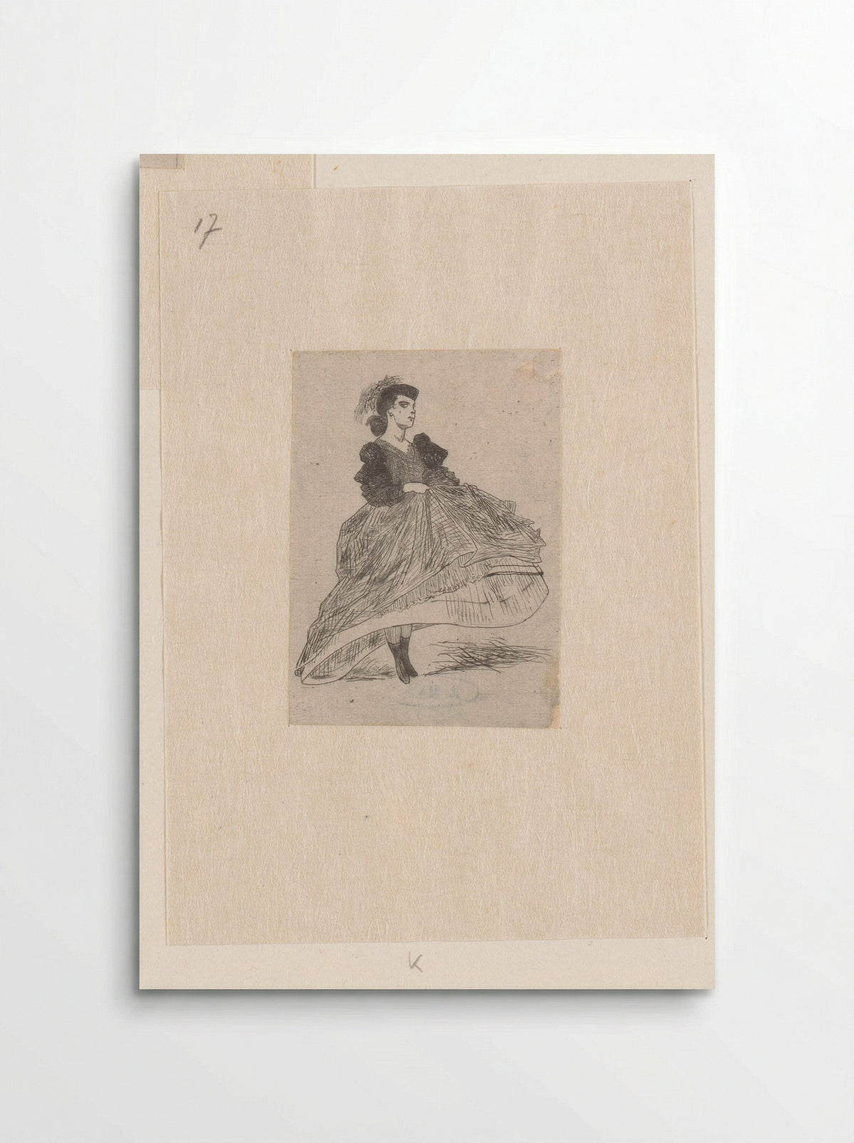 Vrouw met hoed en jurk - Félicien Rops - Poster