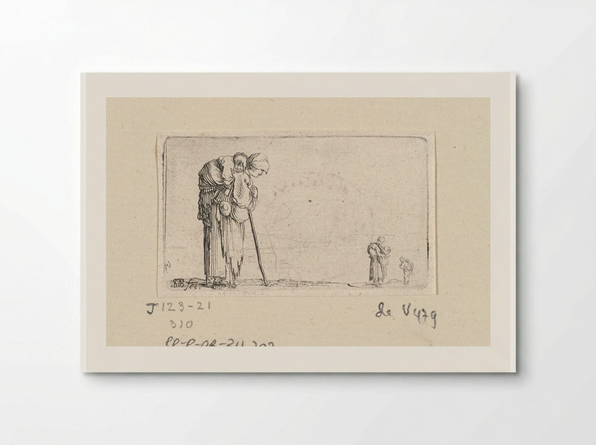 Vrouw met kind op rug - Jacques van Merlen - Poster