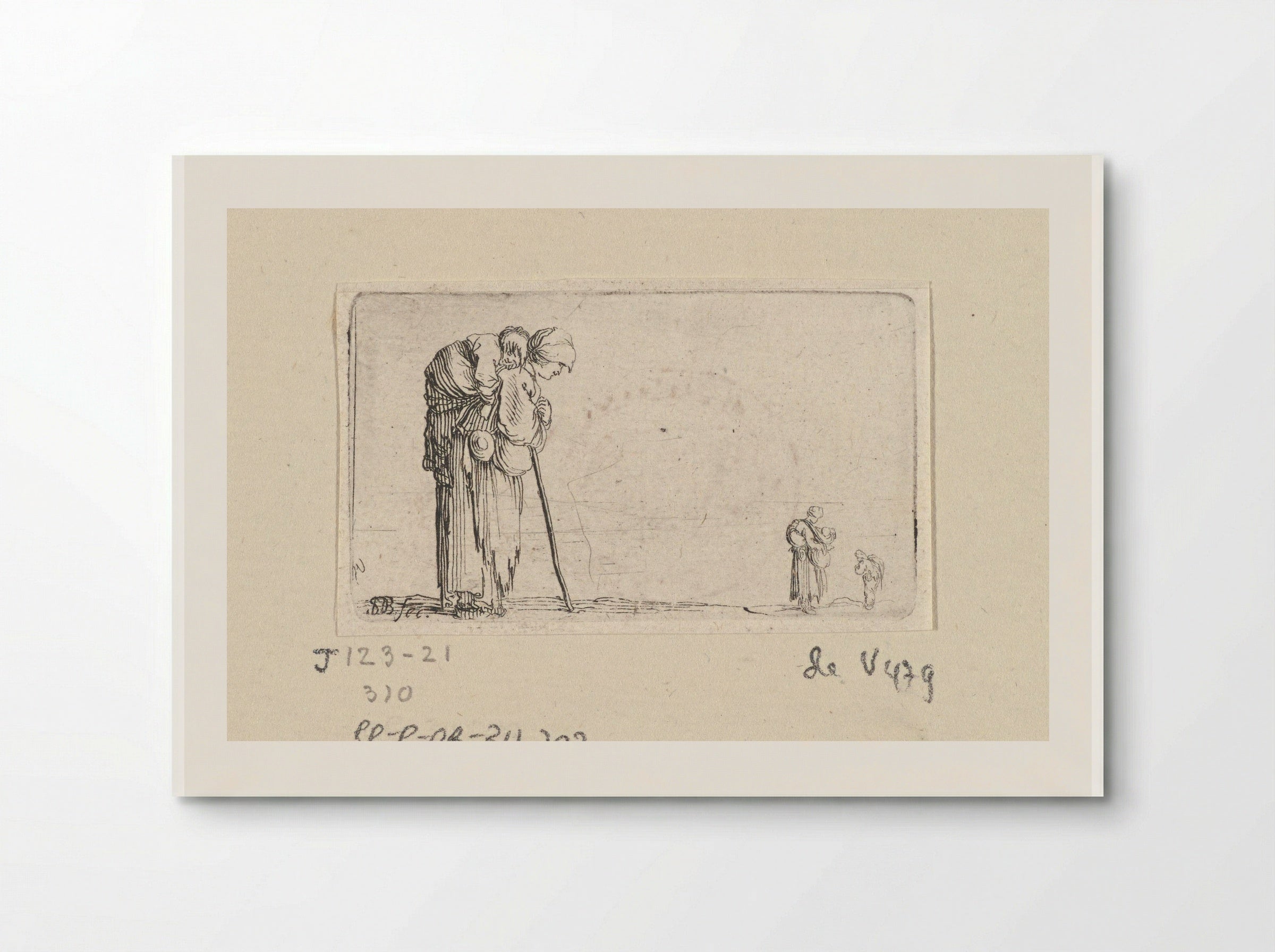 Vrouw met kind op rug - Jacques van Merlen - Poster