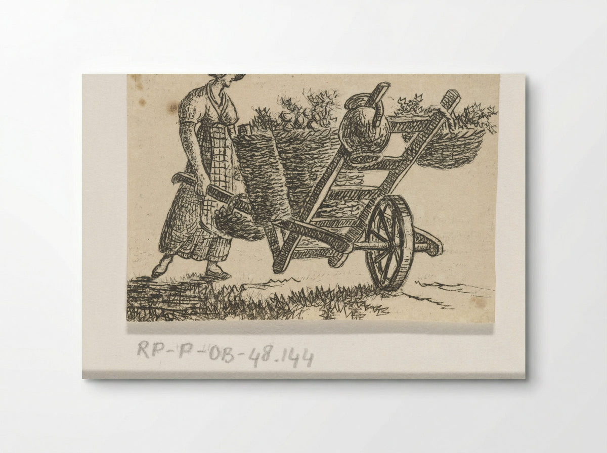 Vrouw met kruiwagen - Otto Baron Howen - Poster
