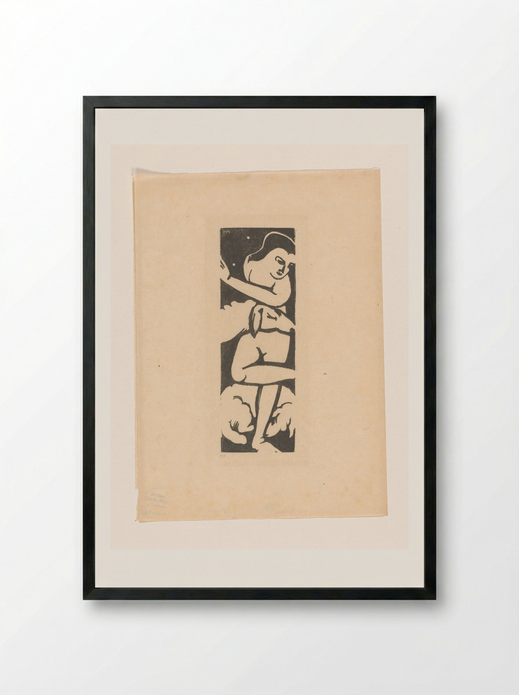 Vrouw met twee schapen - Franz Marc - Framed Print Black