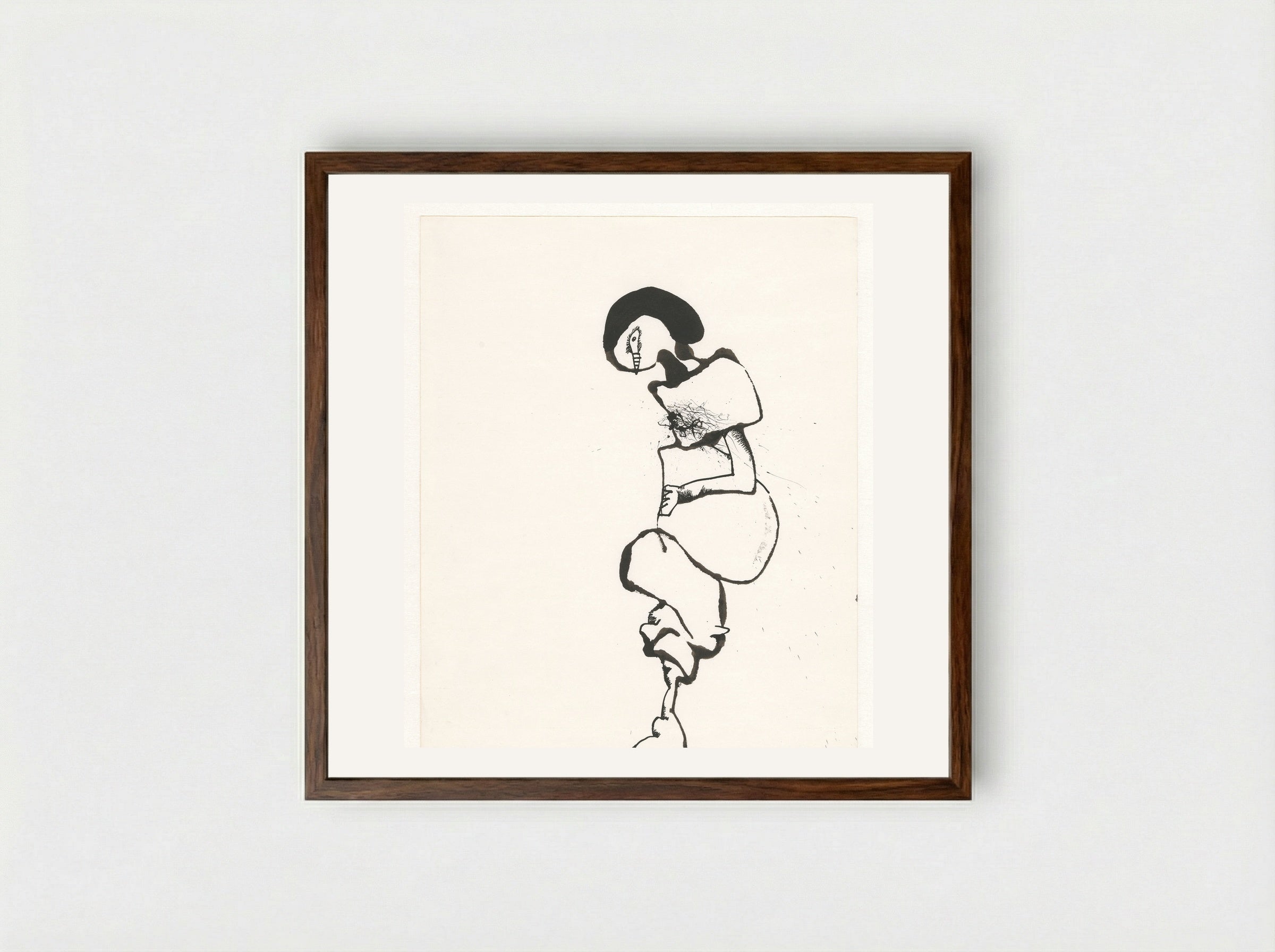 Vrouw met zwart haar - Lucebert - Framed Print Dark Wood