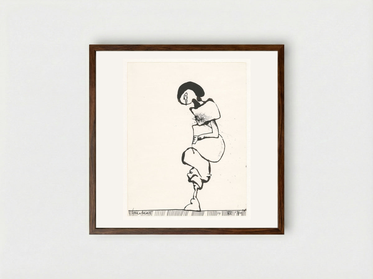 Vrouw met zwart haar - Lucebert - Framed Print Dark Wood