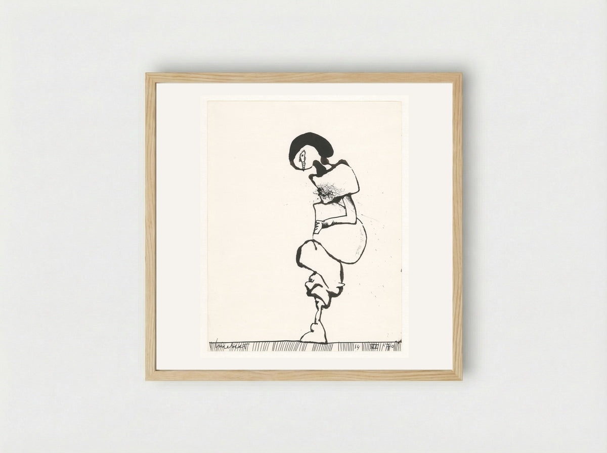 Vrouw met zwart haar - Lucebert - Framed Print Wood