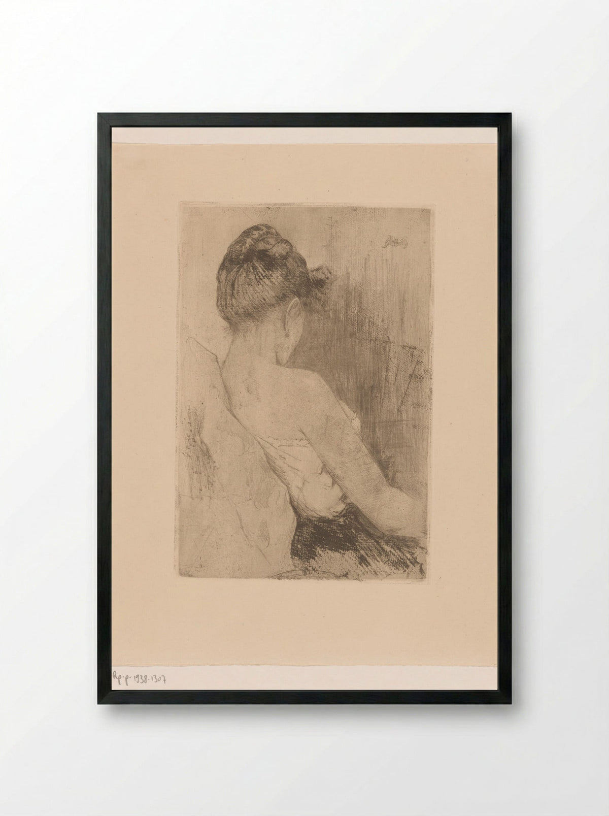 Vrouw, op de rug gezien - Philip Zilcken - Framed Print Black