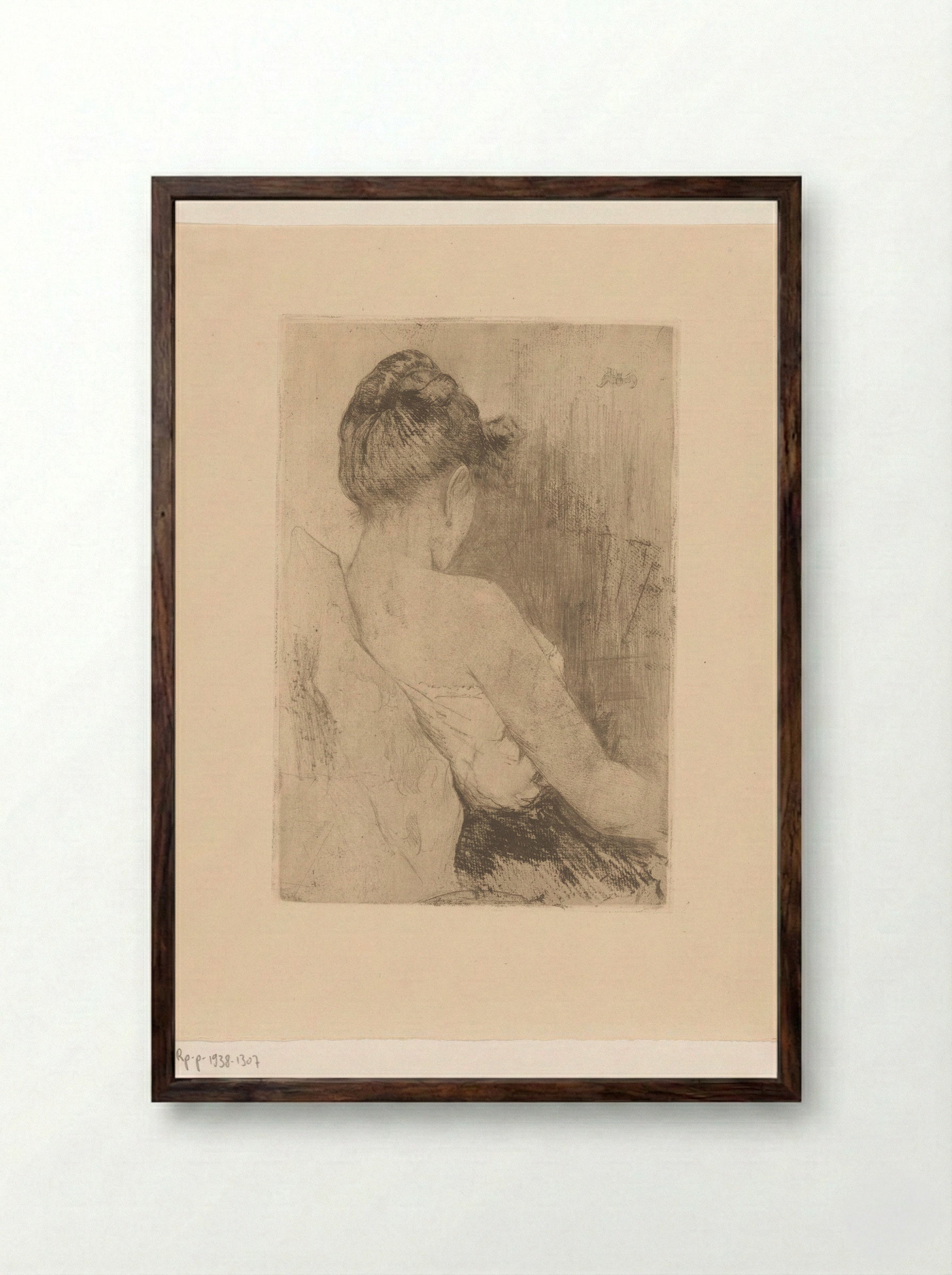 Vrouw, op de rug gezien - Philip Zilcken - Framed Print Dark Wood